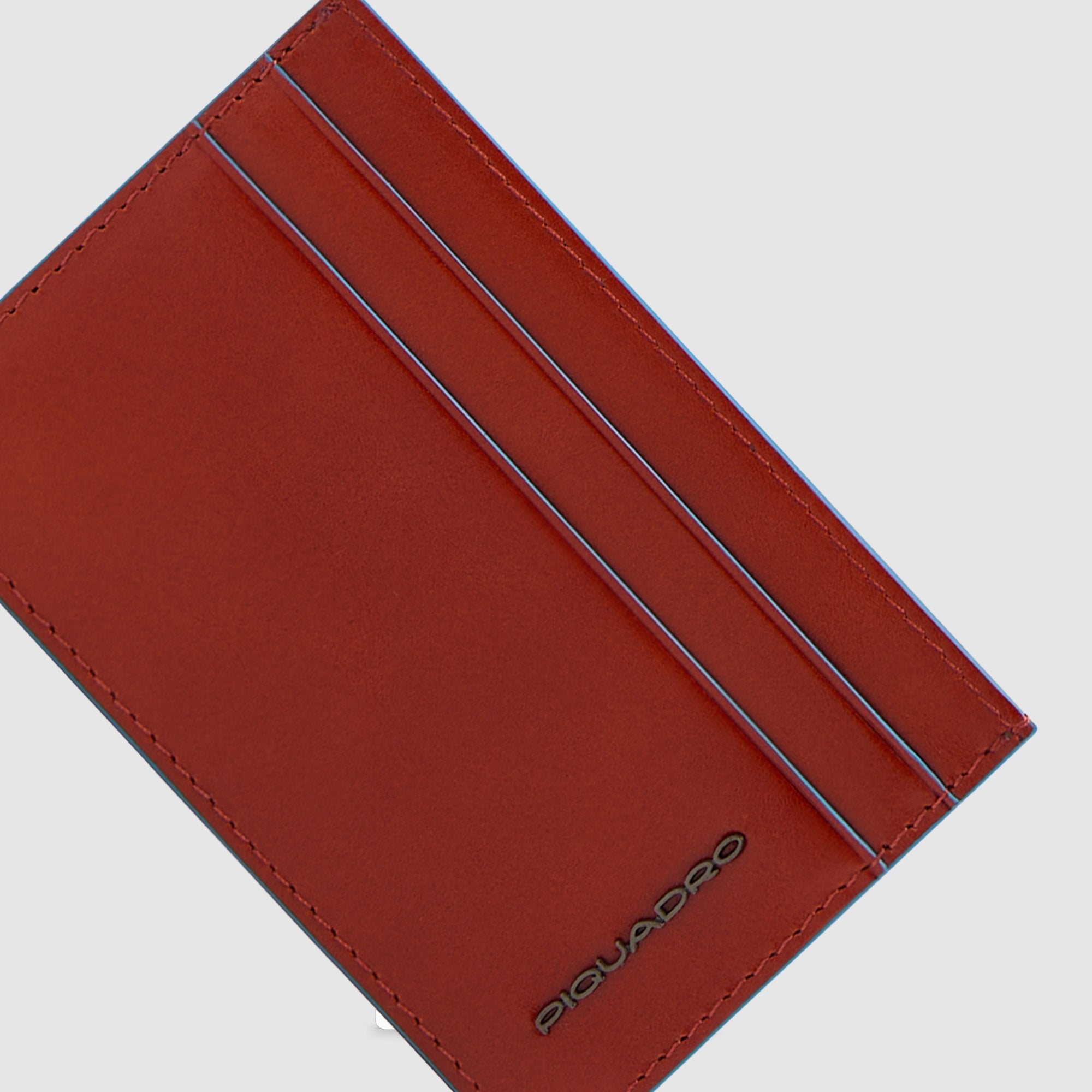 Piquadro Black Square Herren Kartenetui Leder Blau