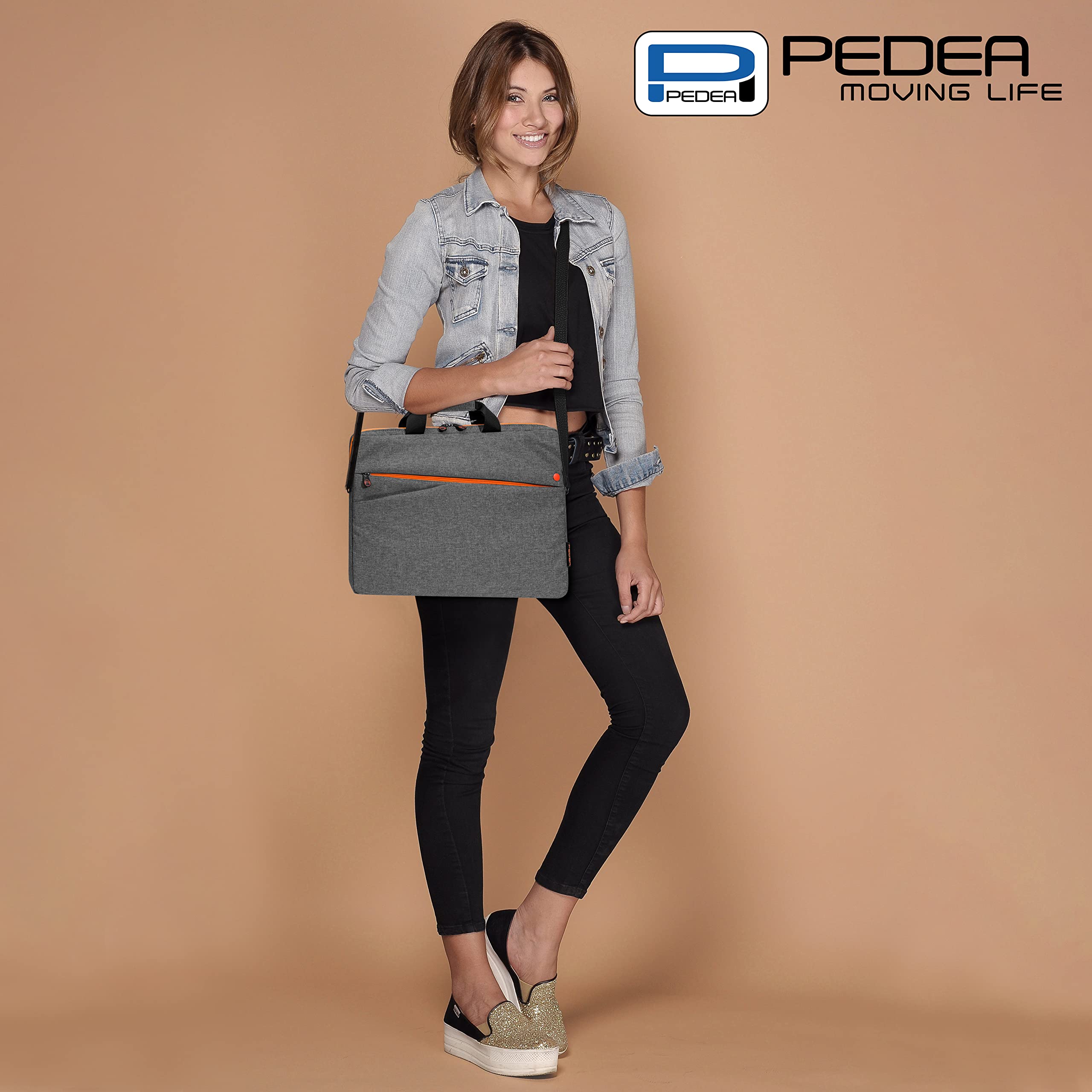 Pedea Fashion Laptoptasche 13,3 Zoll Grau/Orange Umhängetasche