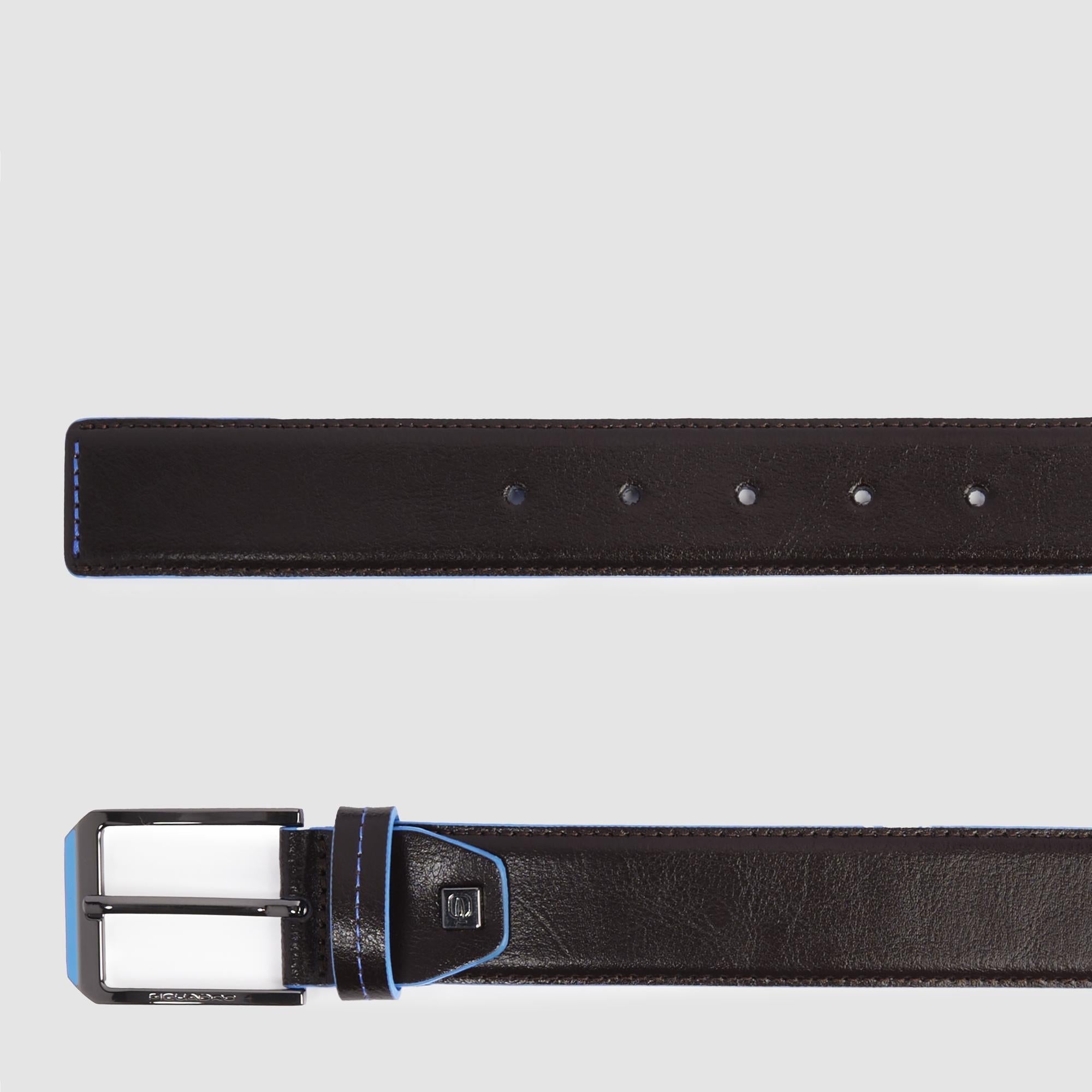Piquadro Blue Square Ledergürtel Herren Blau Dornschließe