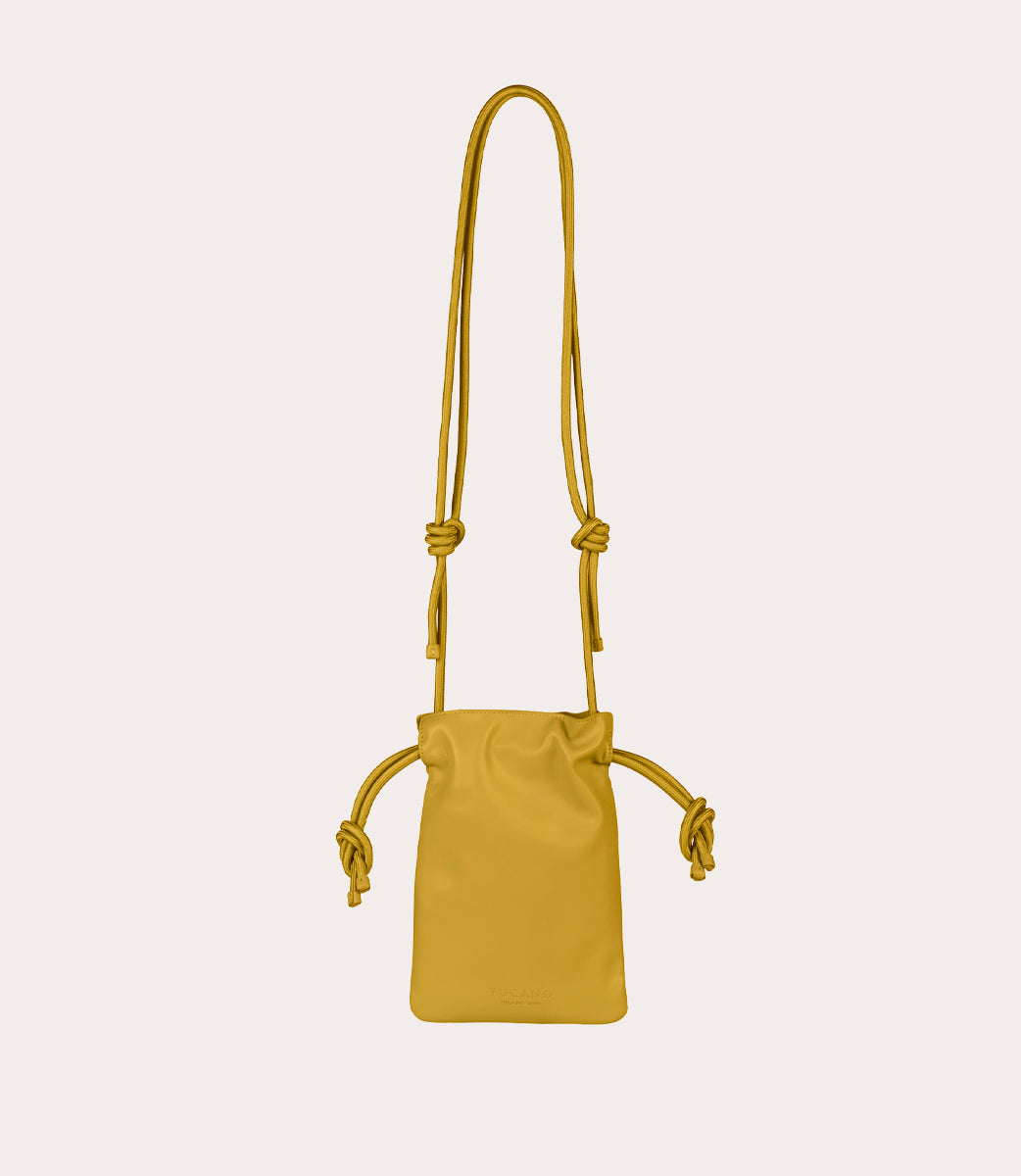 Tucano Nina Mini Tasche Schwarz Handytasche Kordelzug