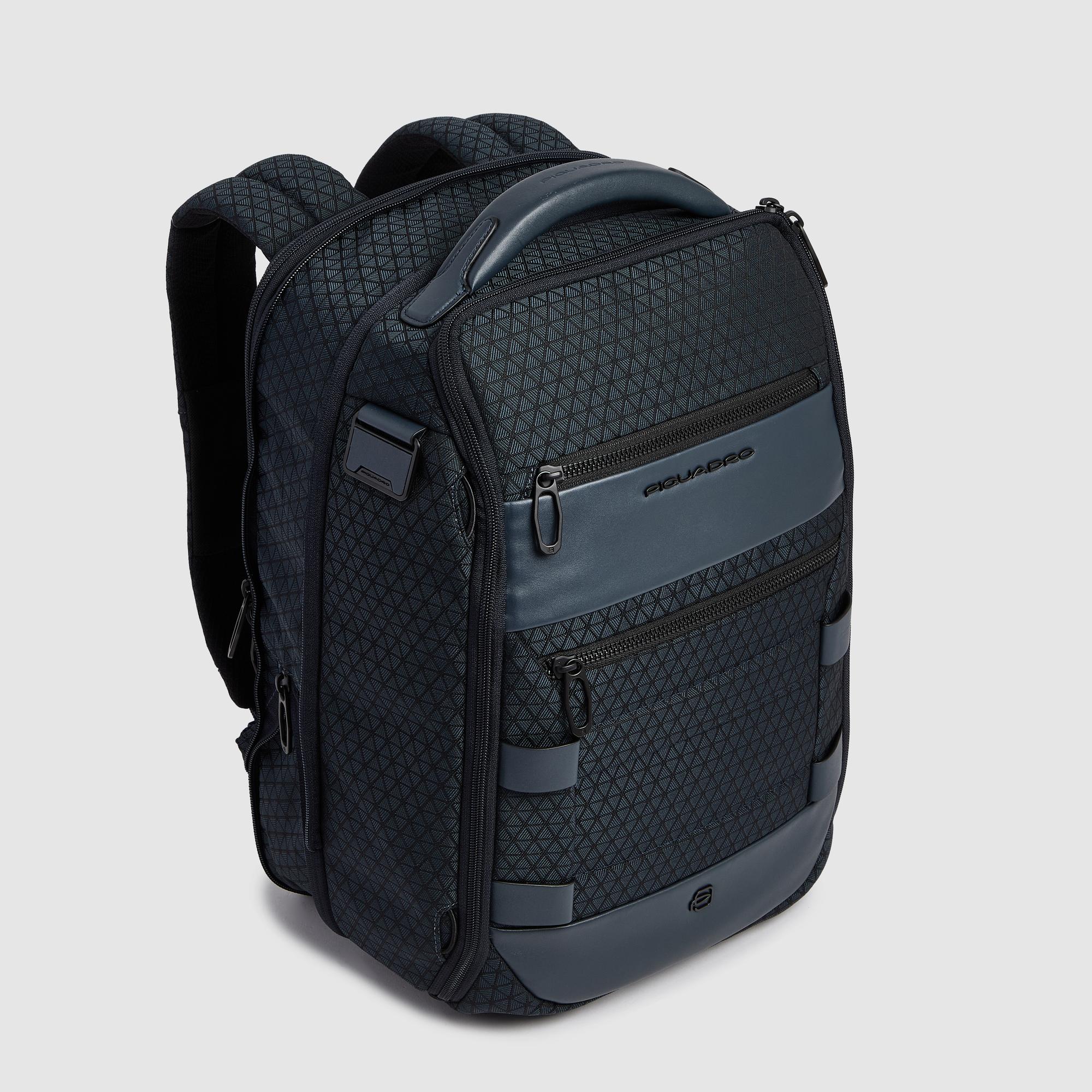 Piquadro Corner 2.0 Reiserucksack modular blau 15,6 Zoll Stoff