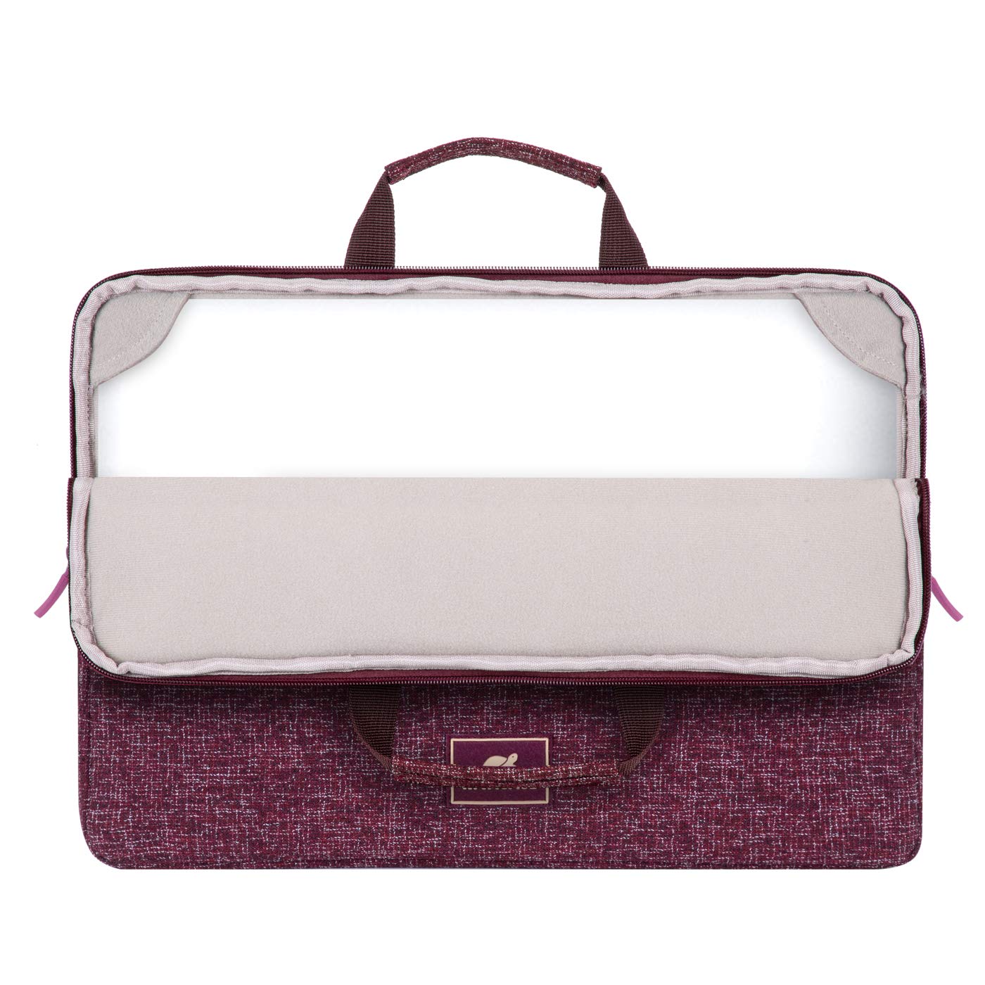 RIVACASE Erebus 14 Zoll Laptophülle Tweed Burgundy Rot Griff