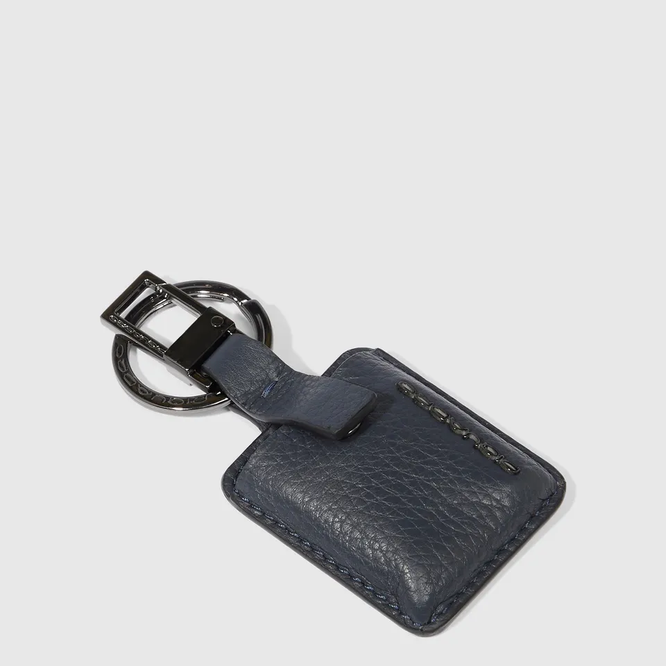 Piquadro Connequ Schlüsselanhänger Karabiner Leder Schwarz