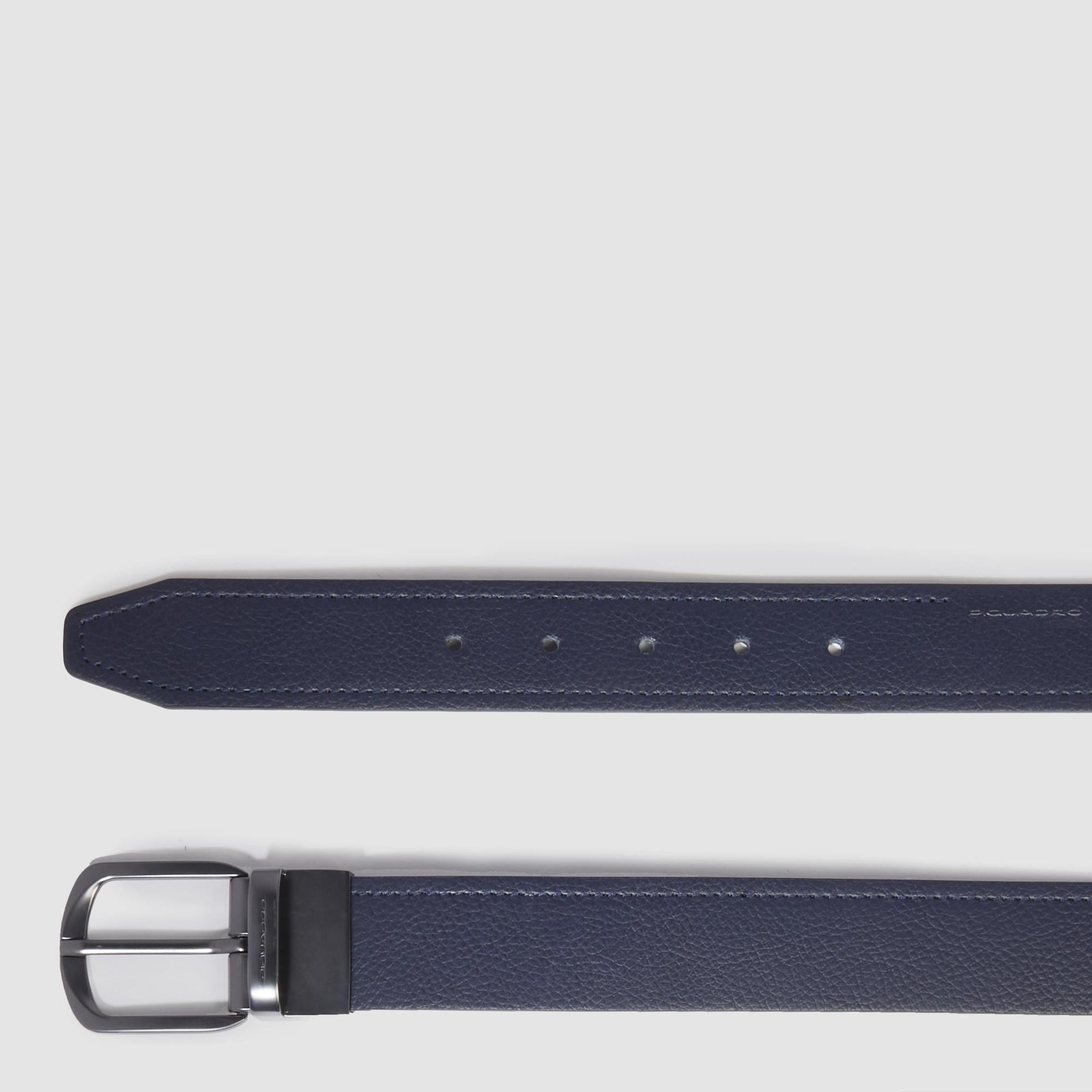Piquadro Blue Square Gürtel Herren Blau Leder Dornschließe