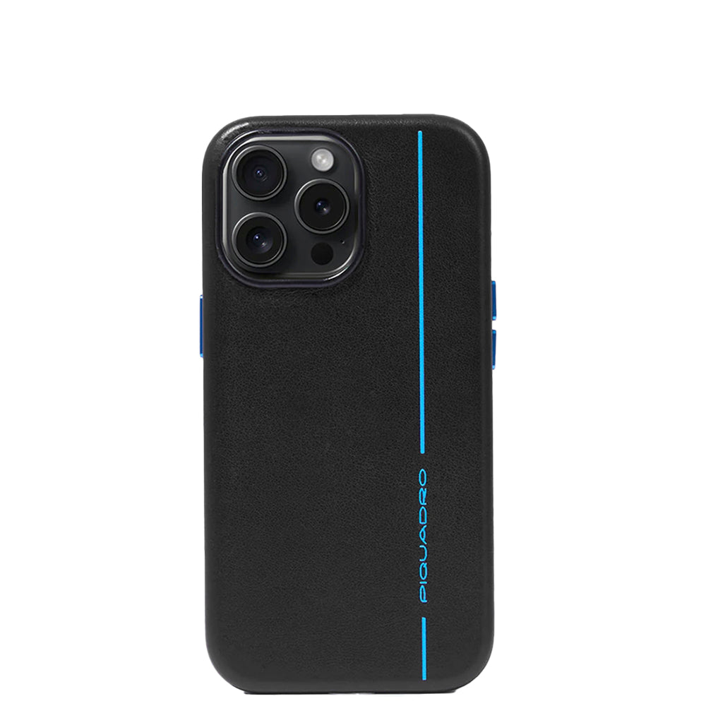 Piquadro Connequ iPhone 15 Pro Hülle Leder Rot 6,1 Zoll
