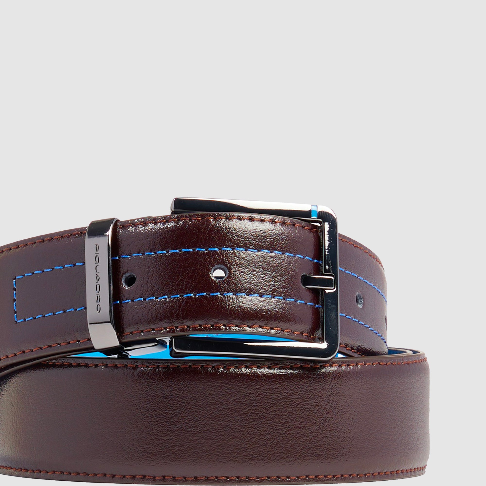 Piquadro Blue Square Gürtel Herren blau Leder Dornschließe