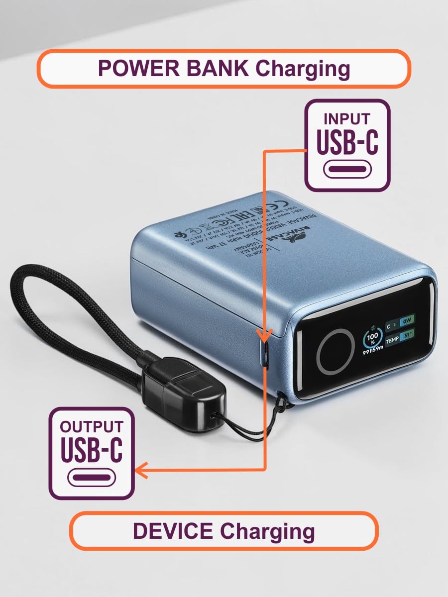 RIVACASE Turbo VA1031 Powerbank 10000 mAh 40W Dunkelgrau