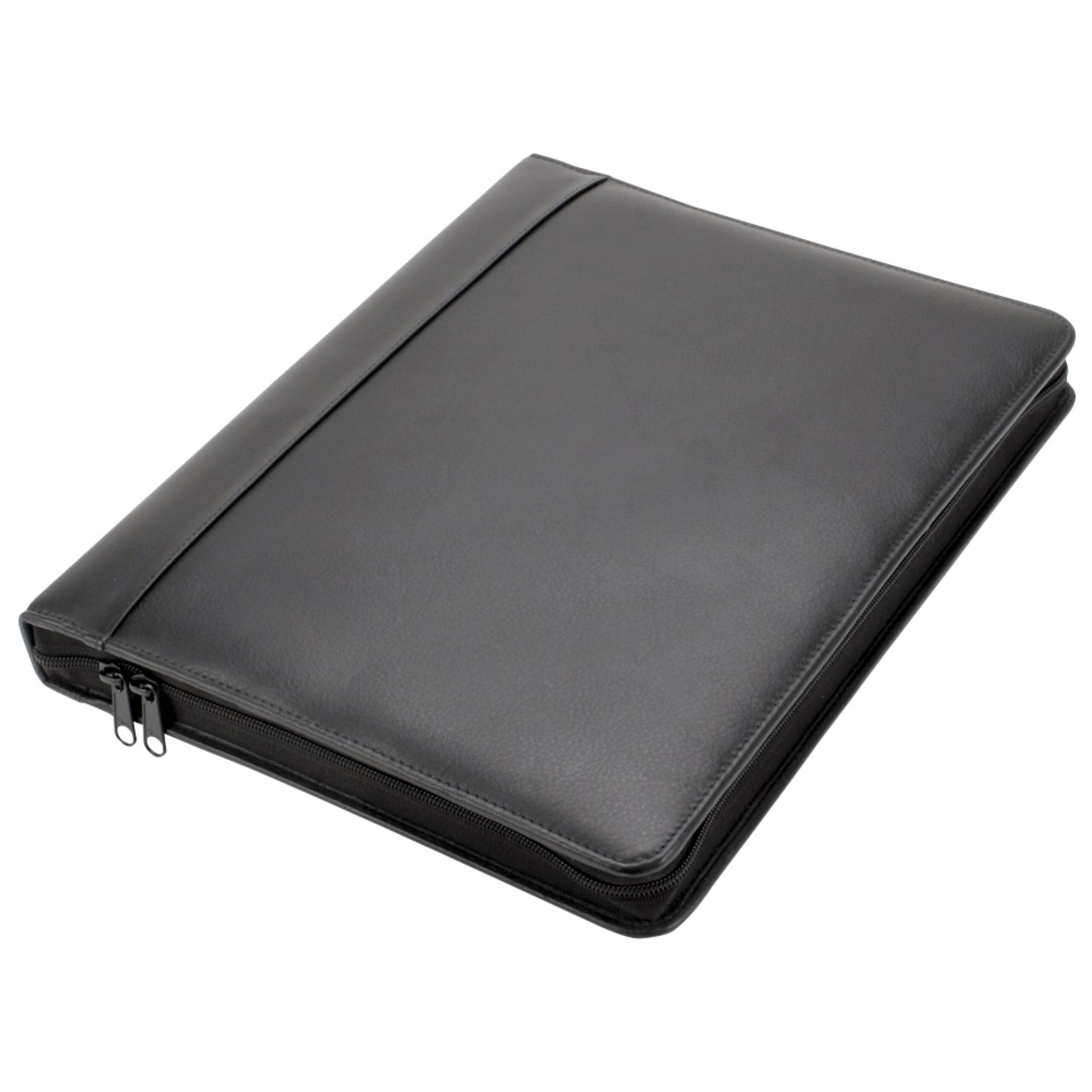 Lightpak Monza Ringbuchmappe A4 Leder schwarz Reißverschluss