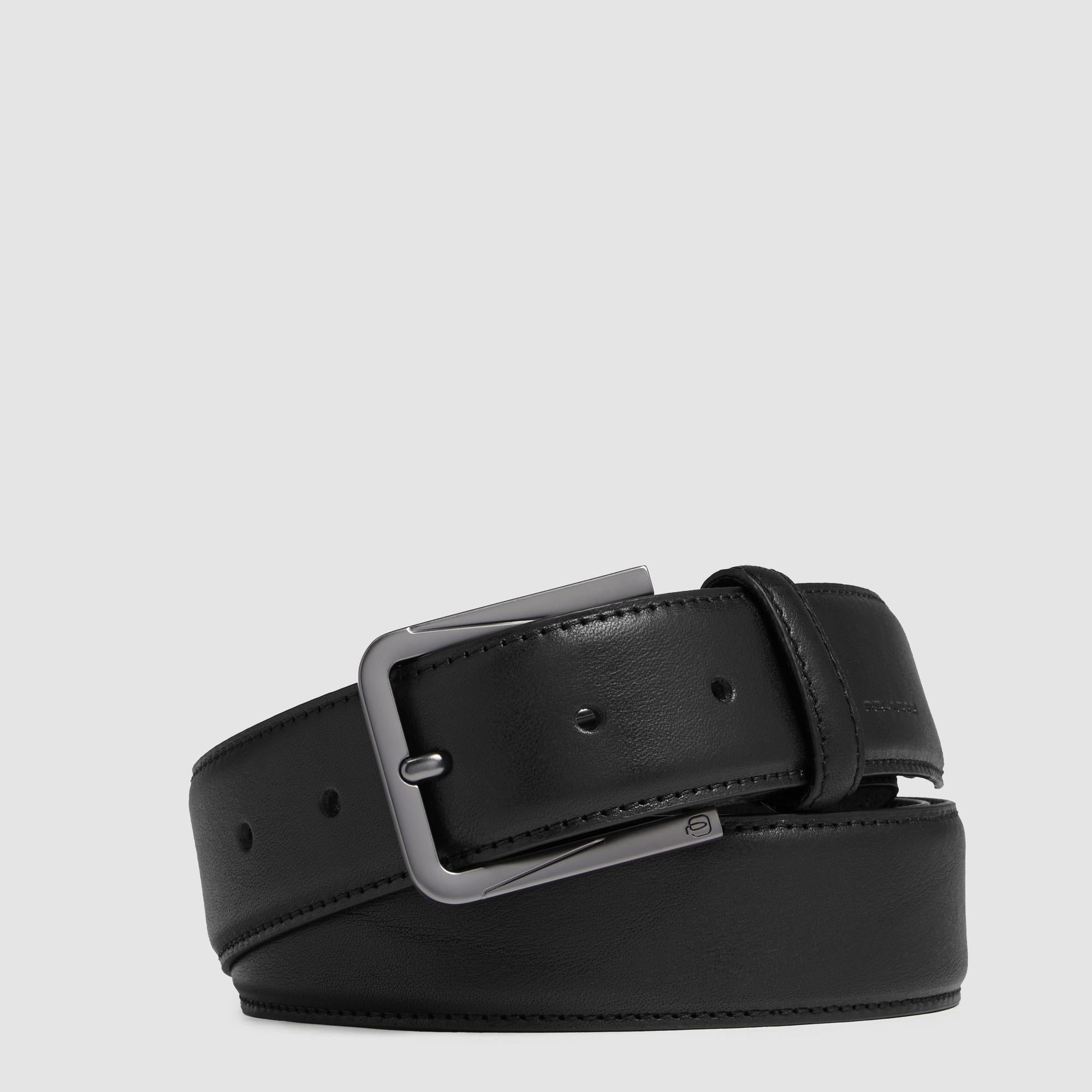 Piquadro Blue Square Gürtel Leder Dorn Schwarz