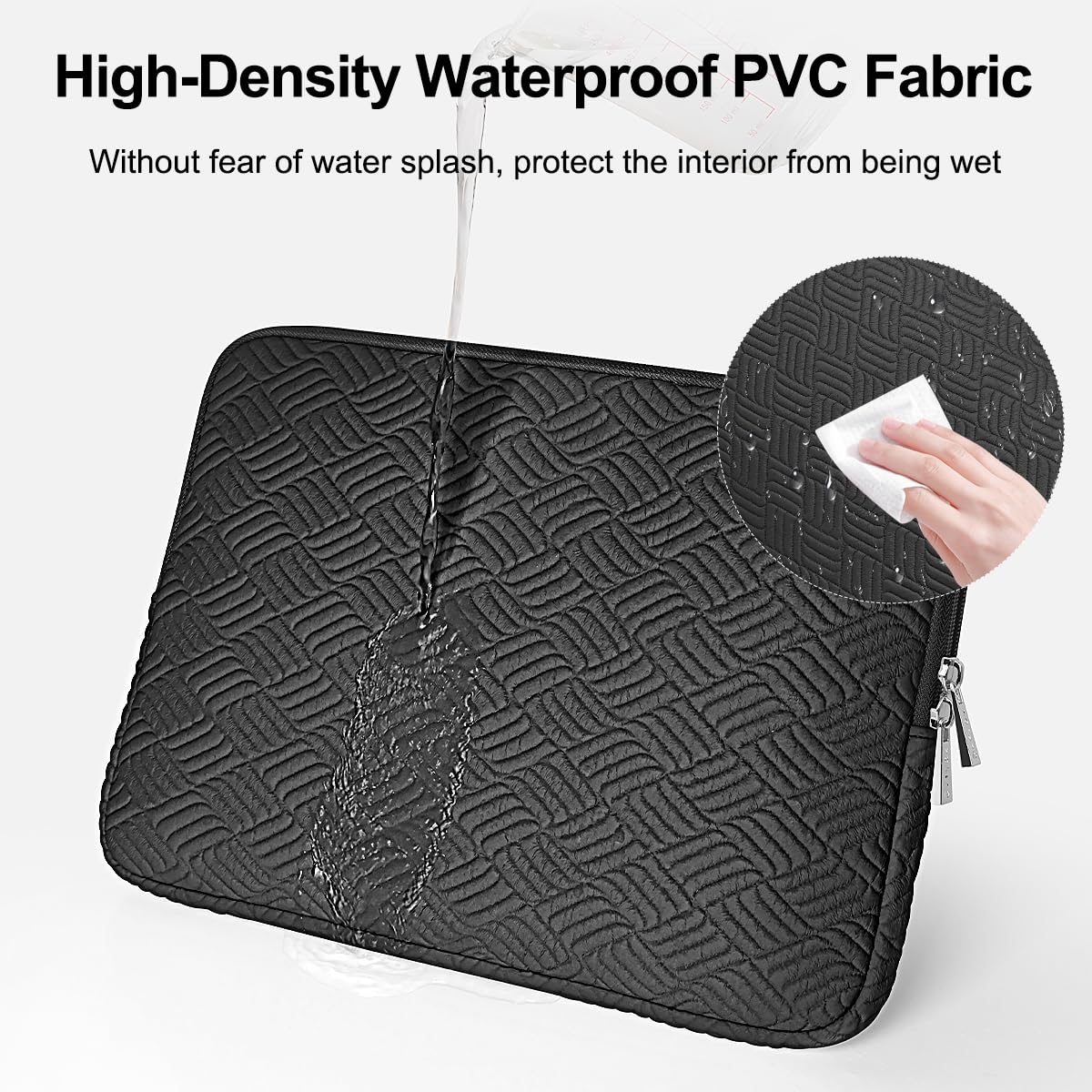 ARVOK Business Laptop Sleeve 13,3 Zoll Schwarz wasserabweisend
