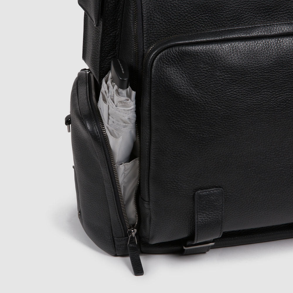 Piquadro Rover Rucksack 15,6 Zoll Schwarz Fast-Check RFID