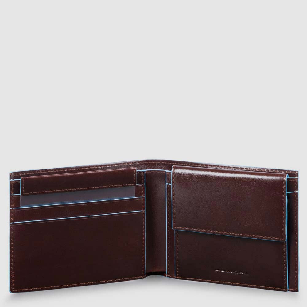 Piquadro Blue Square Herren Geldbörse Leder mit Münzfach RFID