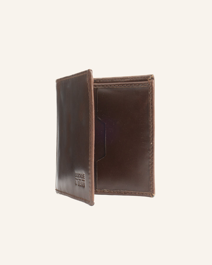 Buckle & Seam Edgar Brown Leder Wallet 8 Kartenfächer