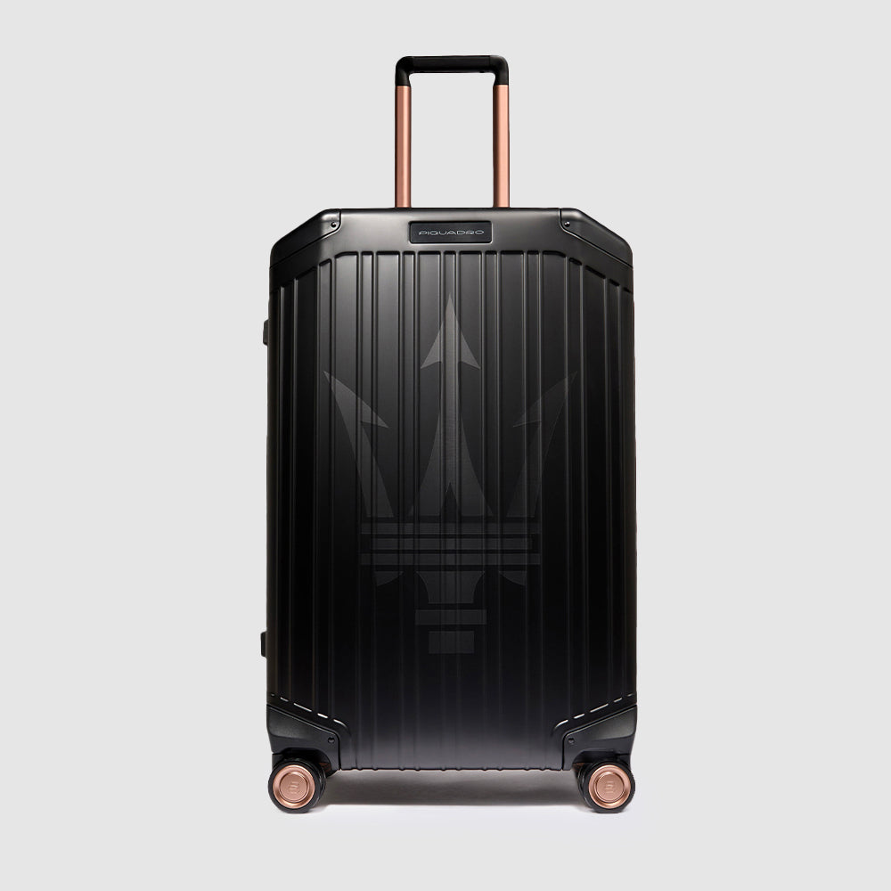 Piquadro PQLM Maserati Trolley Aluminium schwarz 4 Rollen