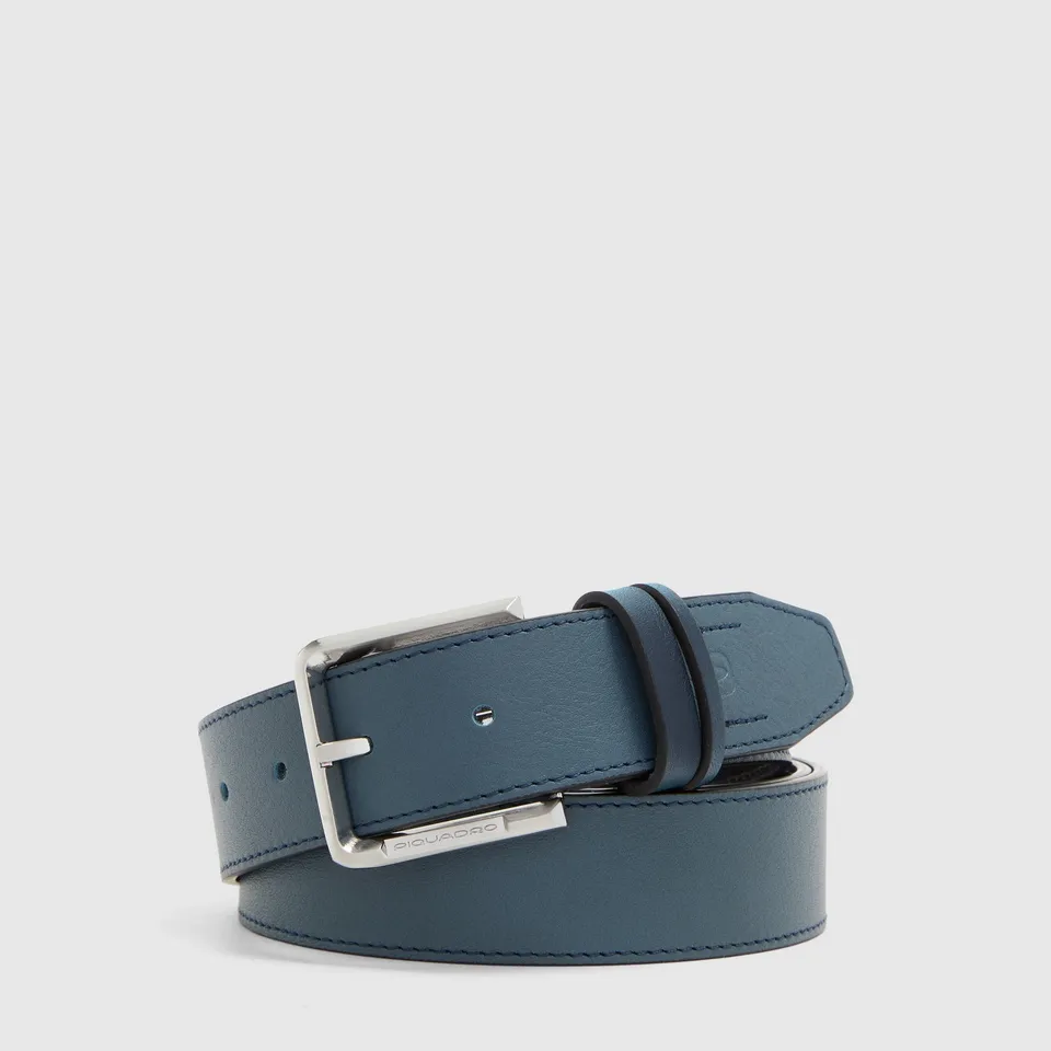 Piquadro Blue Square Herrengürtel Leder schwarz Dornschließe