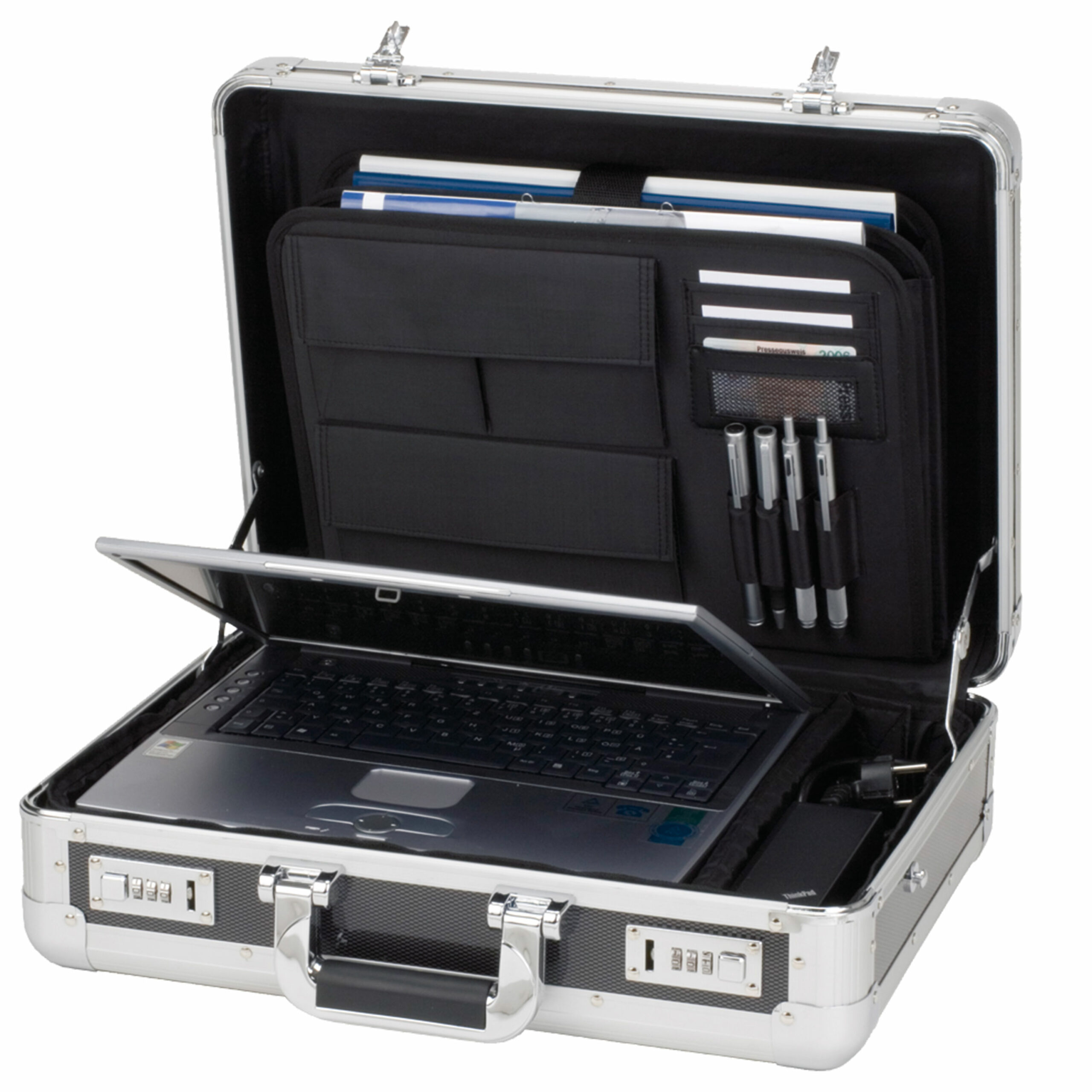 Lightpak C-1 Laptop Attachékoffer 17 Zoll silber-carbon