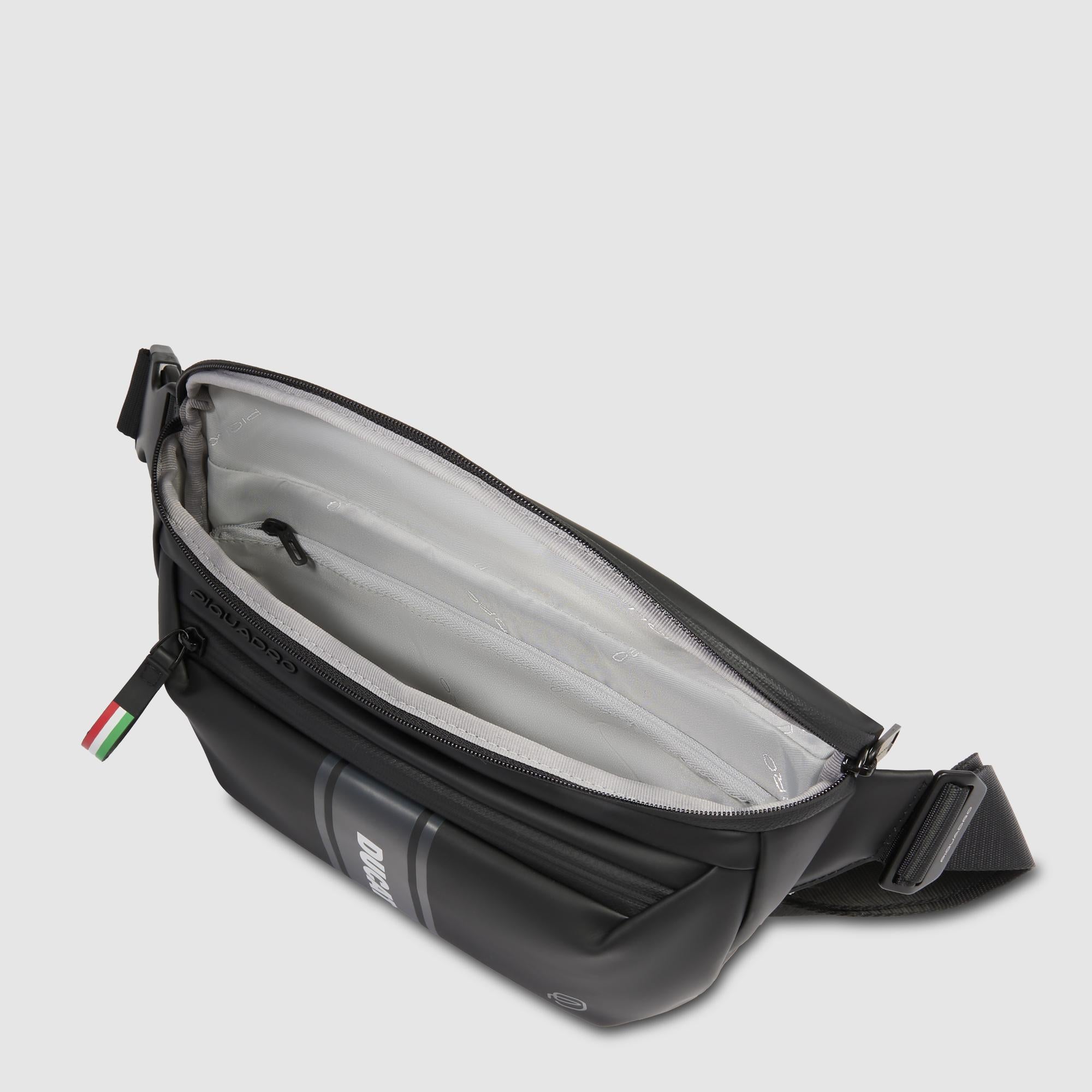 Piquadro x Ducati Gürteltasche Herren schwarz Stoff