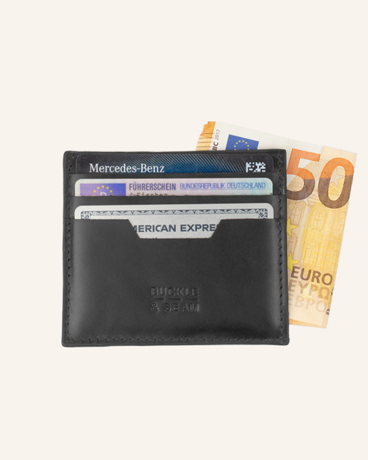 Buckle & Seam Sterling Card Holder Leder Braun 6 Karten