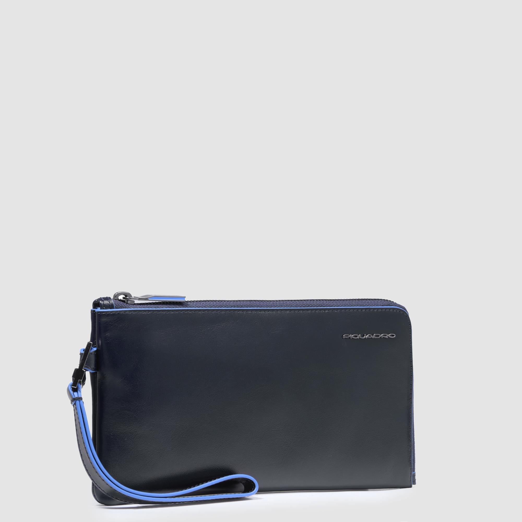 Piquadro Black Square Pochette Leder Schwarz RFID Herren