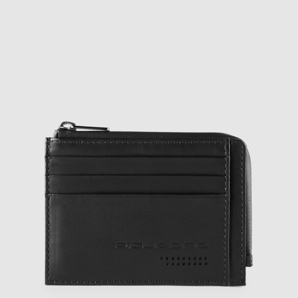 Piquadro Blue Square Portemonnaie Leder RFID schwarz