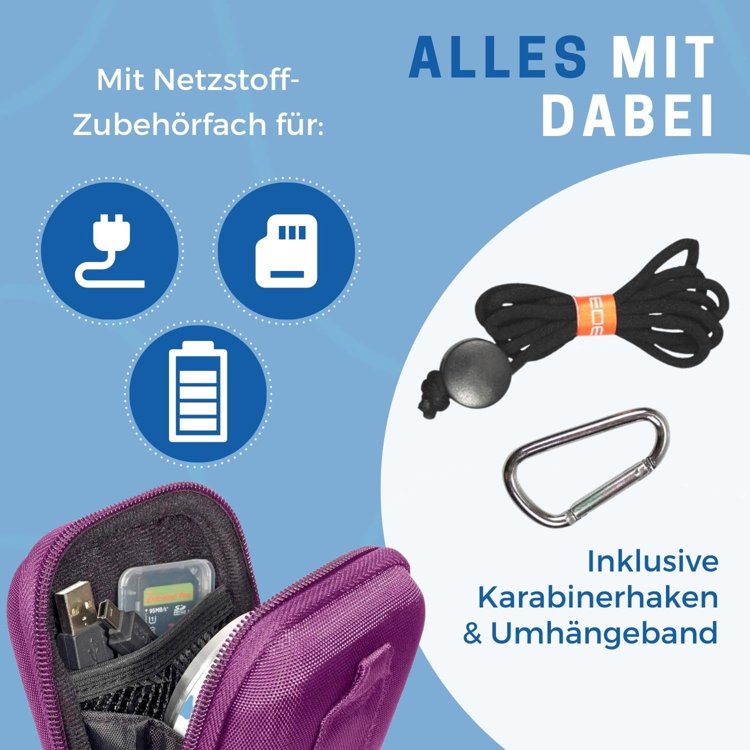 Pedea Kamera-Zubehör Hardcase Kameratasche 11x7x3 Lila