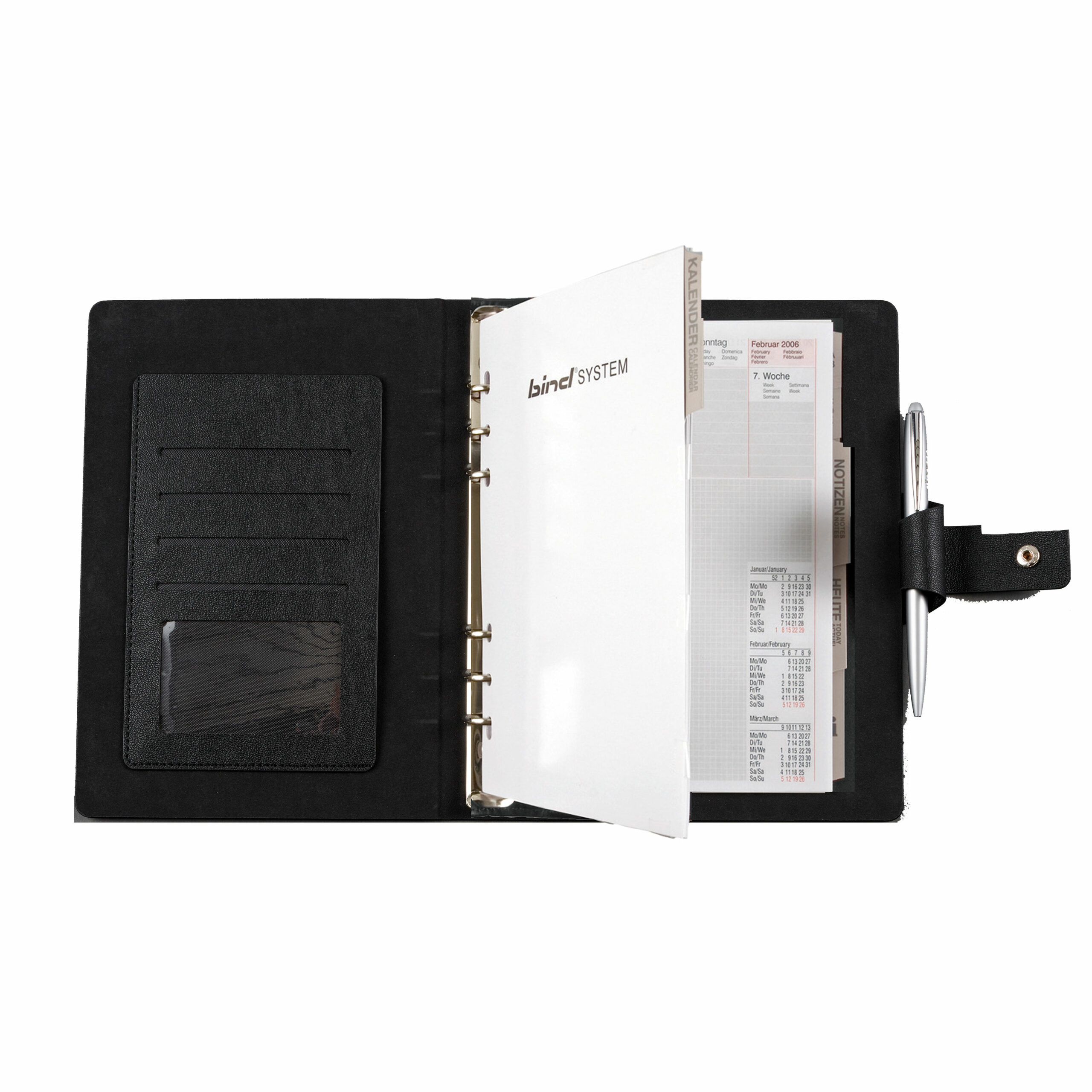 Lightpak Systemplaner Notizbuch A5 Ringbuch schwarz liniert