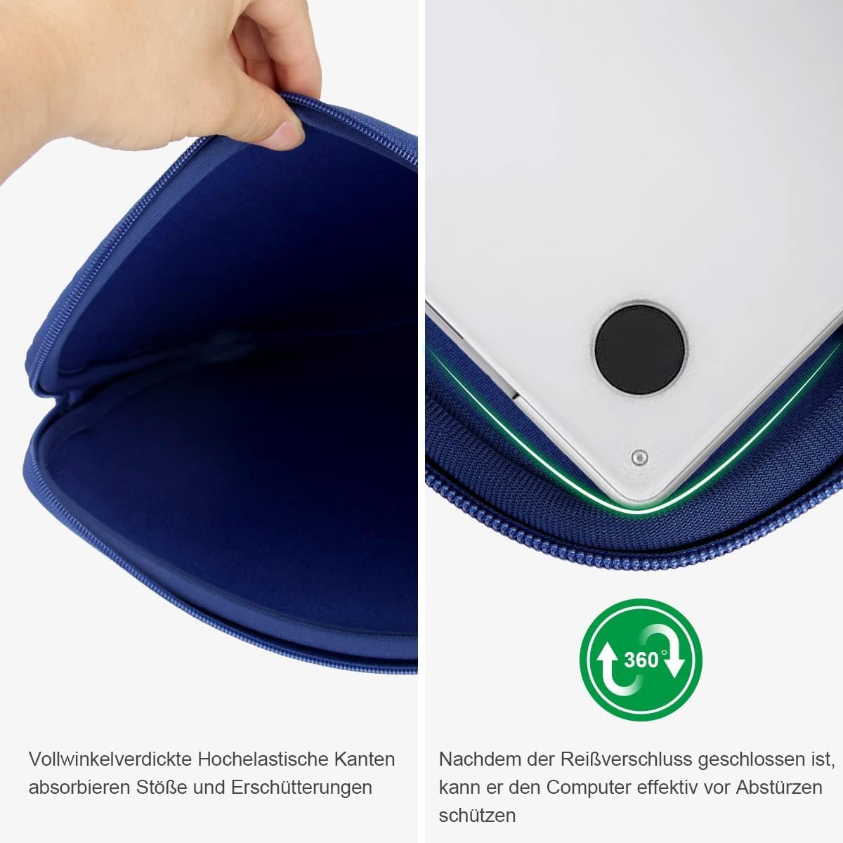 Arvok Basic Laptop Sleeve 17 Zoll Neopren Schwarz wasserdicht