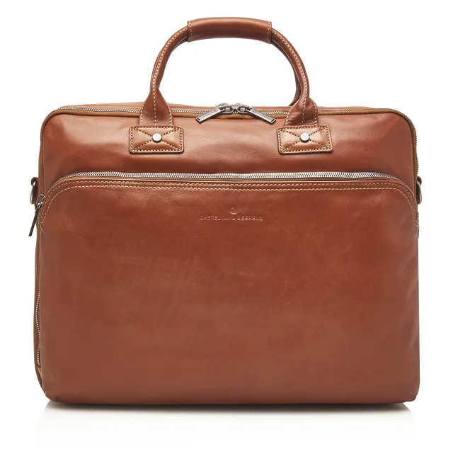 Castelijn & Beerens Firenze Laptoptasche 17 Zoll Leder hellbraun