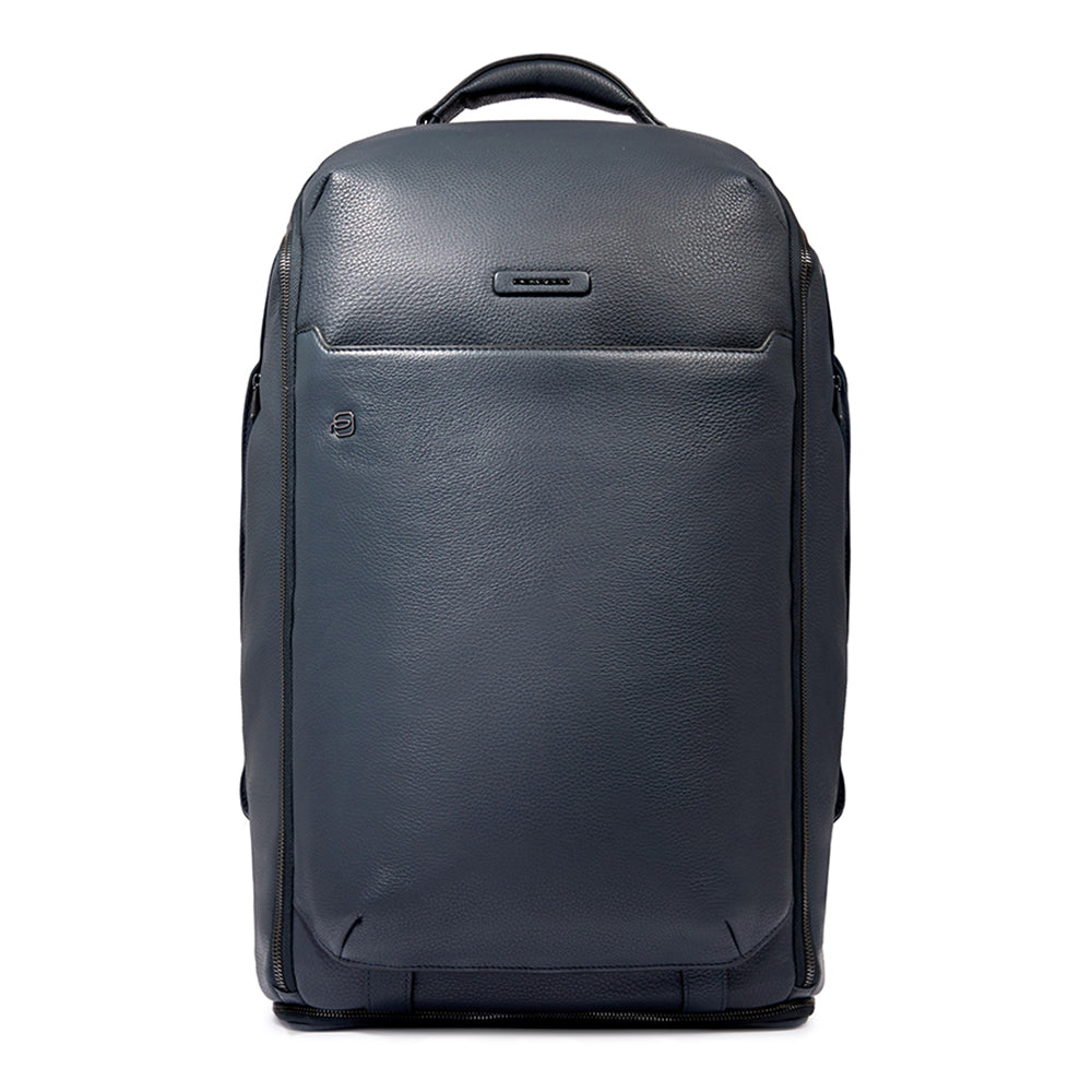 Piquadro Rover Reisetasche Leder Schwarz Rucksackfunktion