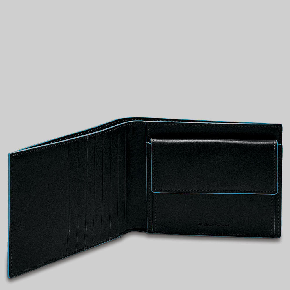 Piquadro Blue Square Geldbörse Leder RFID Münzfach