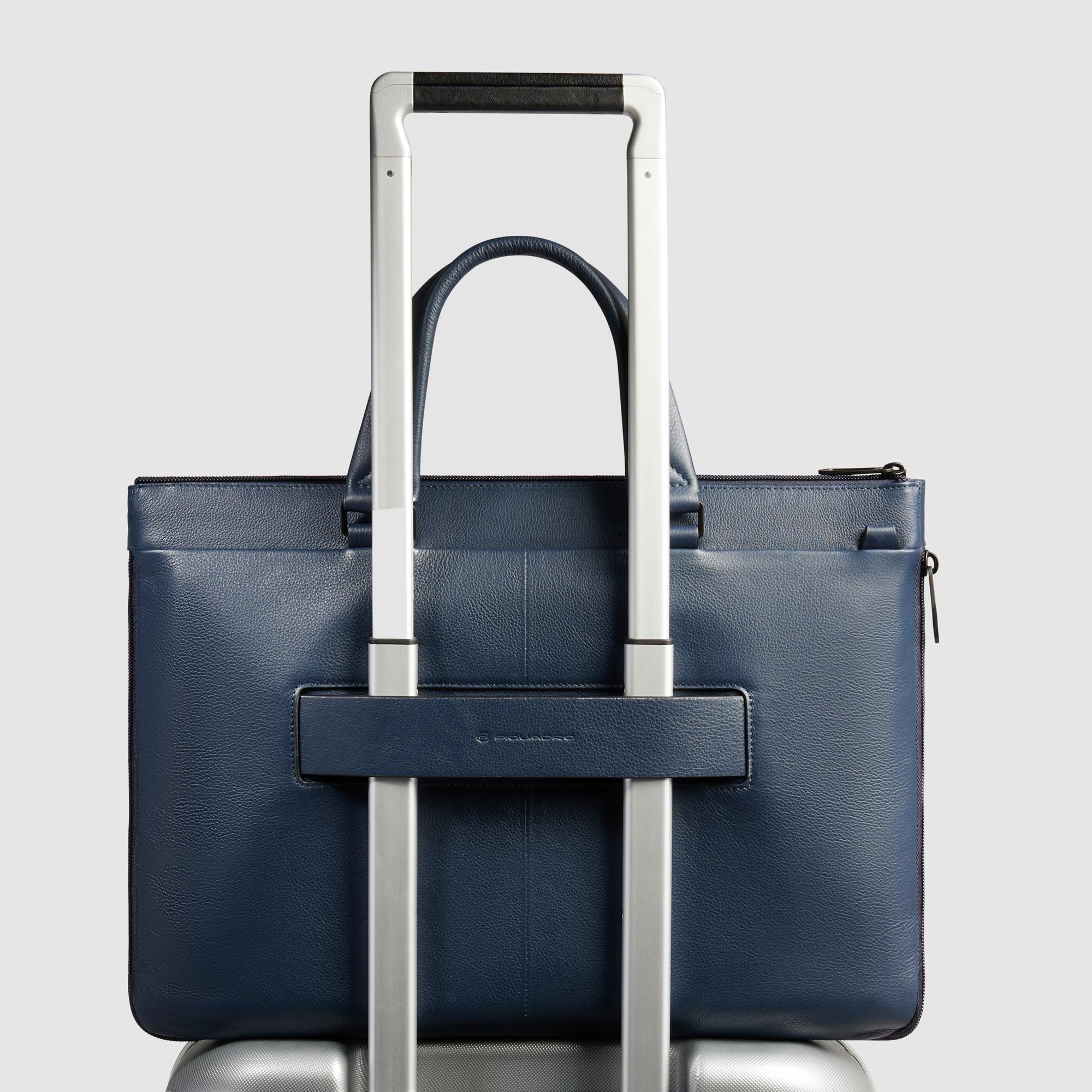 Piquadro Modus Laptoptasche 15,6 Zoll Schwarz erweiterbar