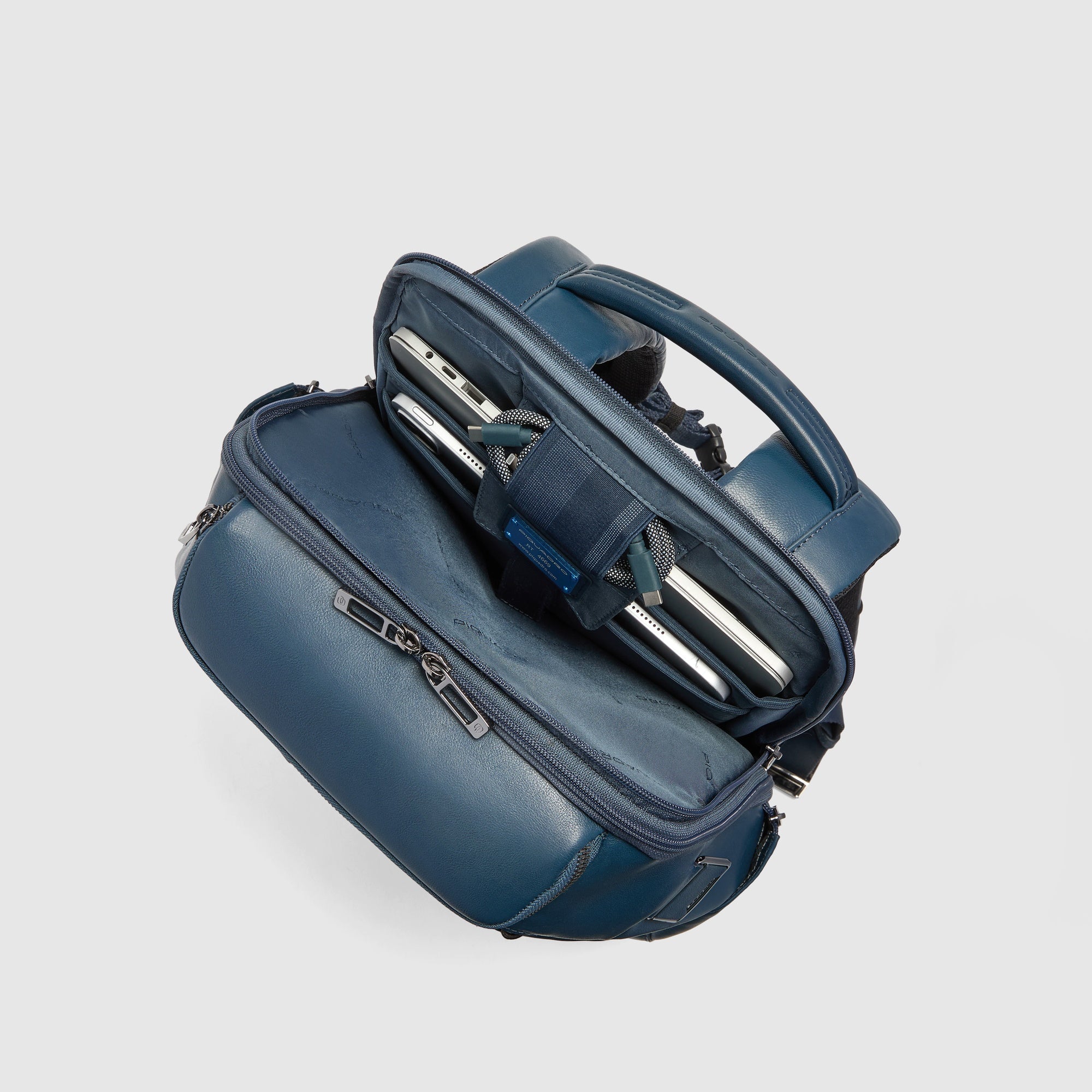 Piquadro Corner 2.0 Rucksack Leder 15,6 Zoll schwarz Fahrrad