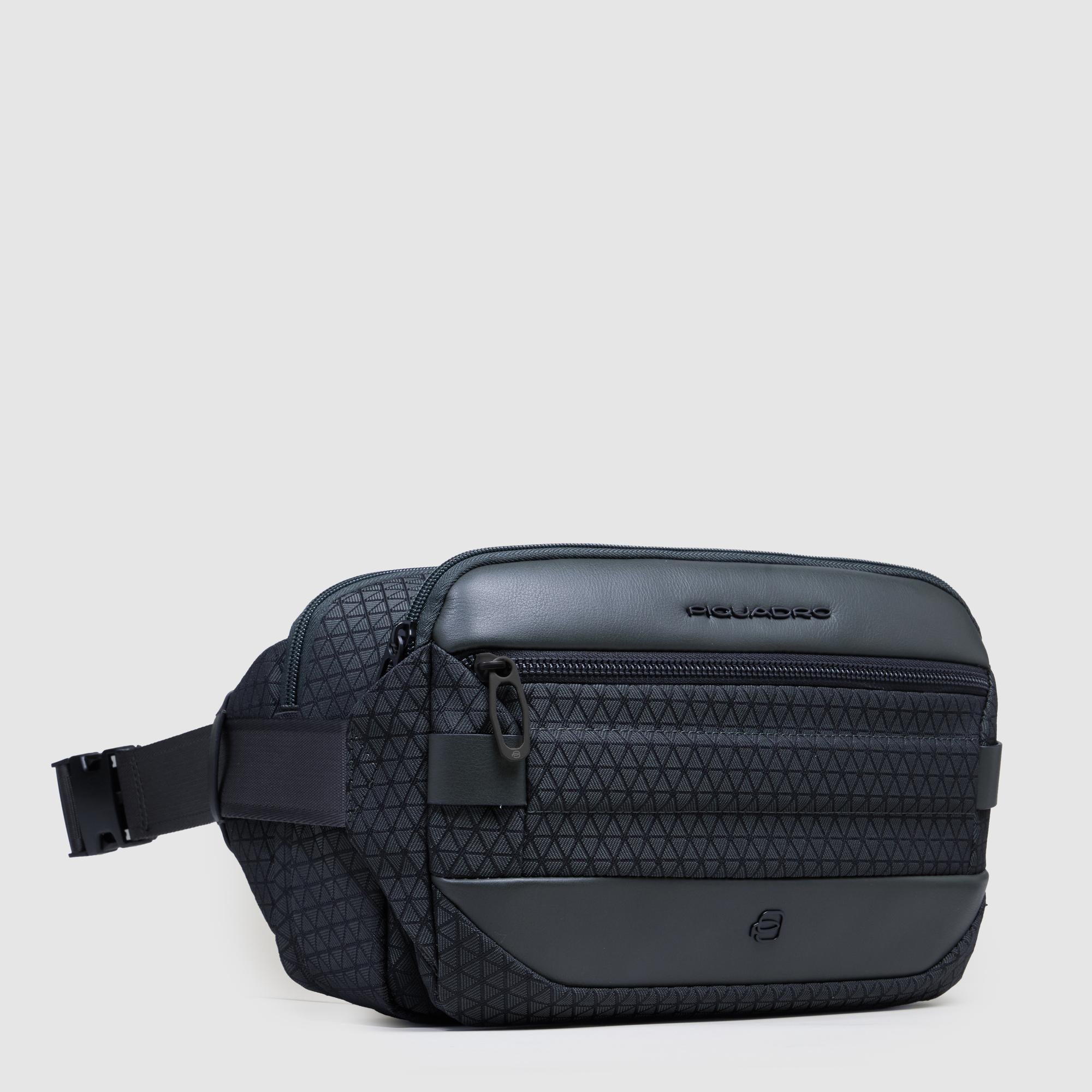 Piquadro Corner 2.0 Bauchtasche Herren Recycled Schwarz