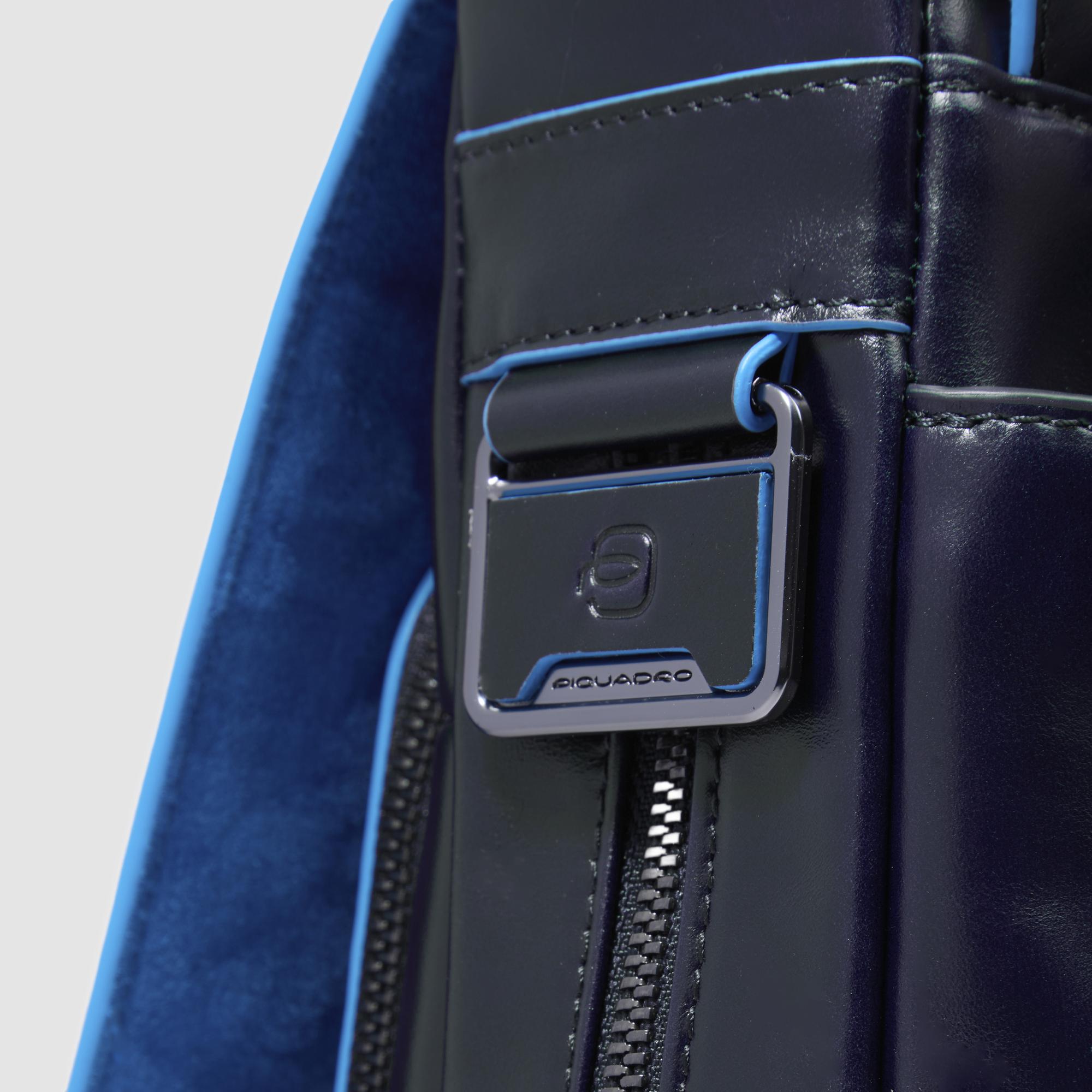 Piquadro Modus Aktentasche Leder 15,6 Zoll Blau erweiterbar