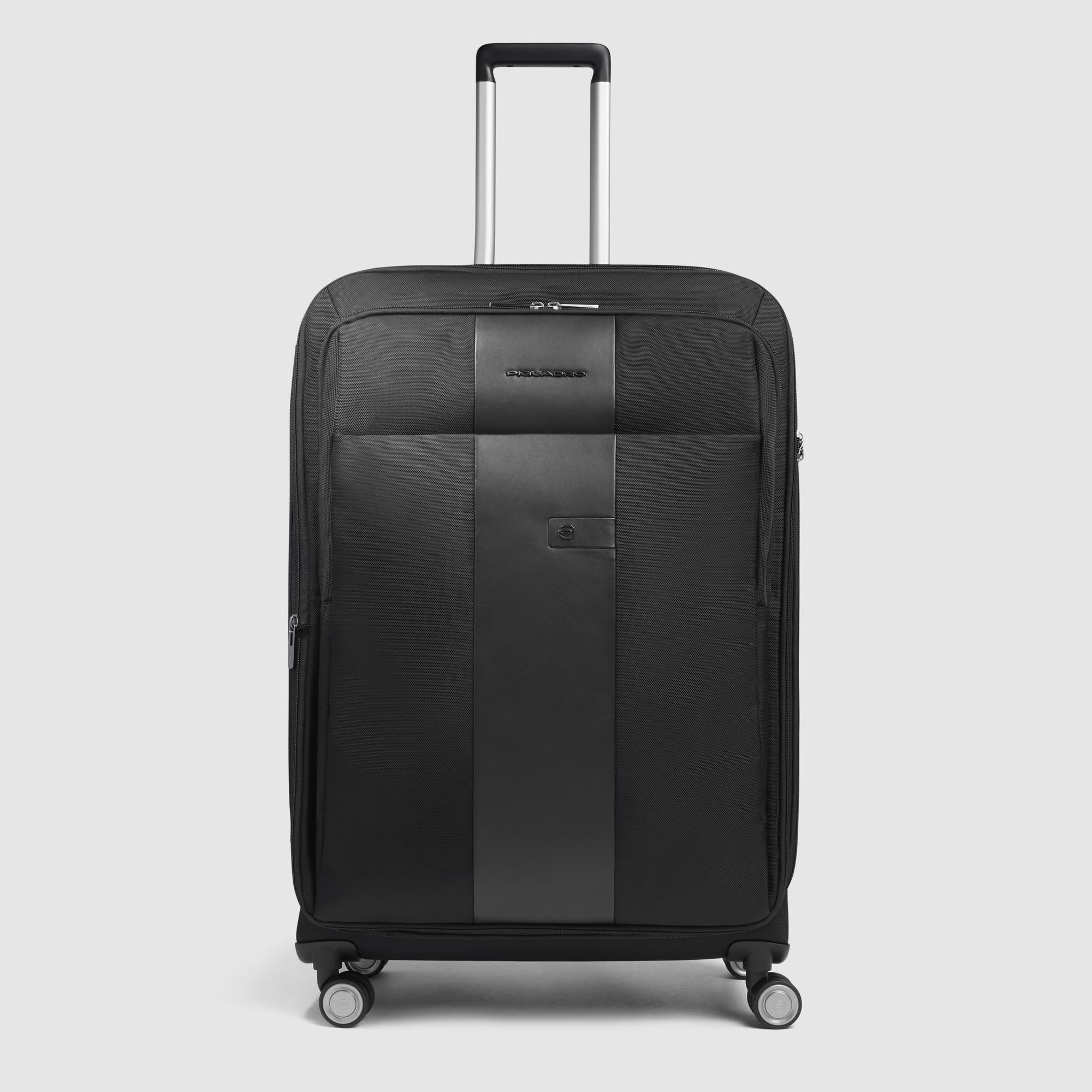 Piquadro PQLM Trolley groß 4 Rollen Schwarz erweiterbar
