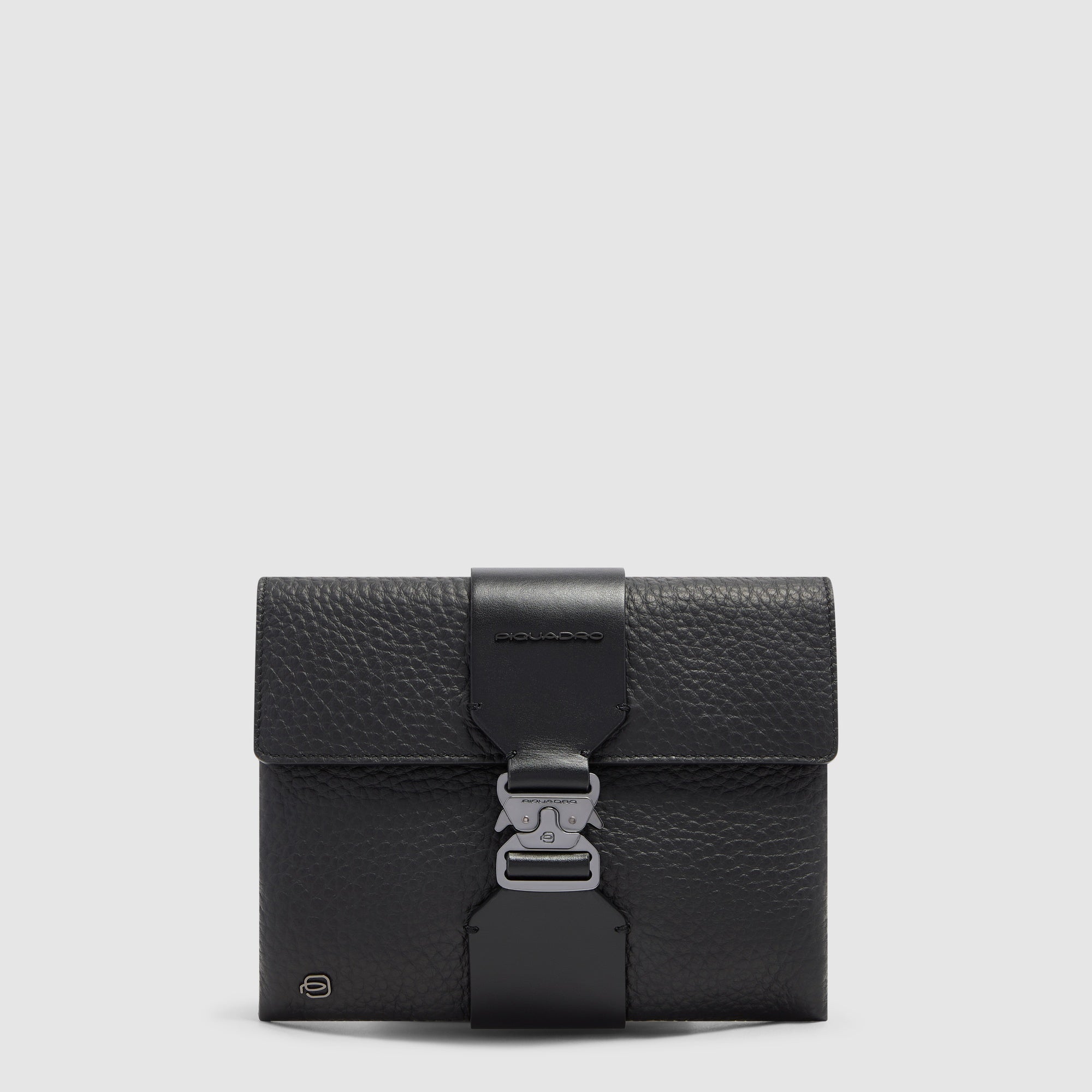 Piquadro Black Square Clutch Leder Schwarz Herren