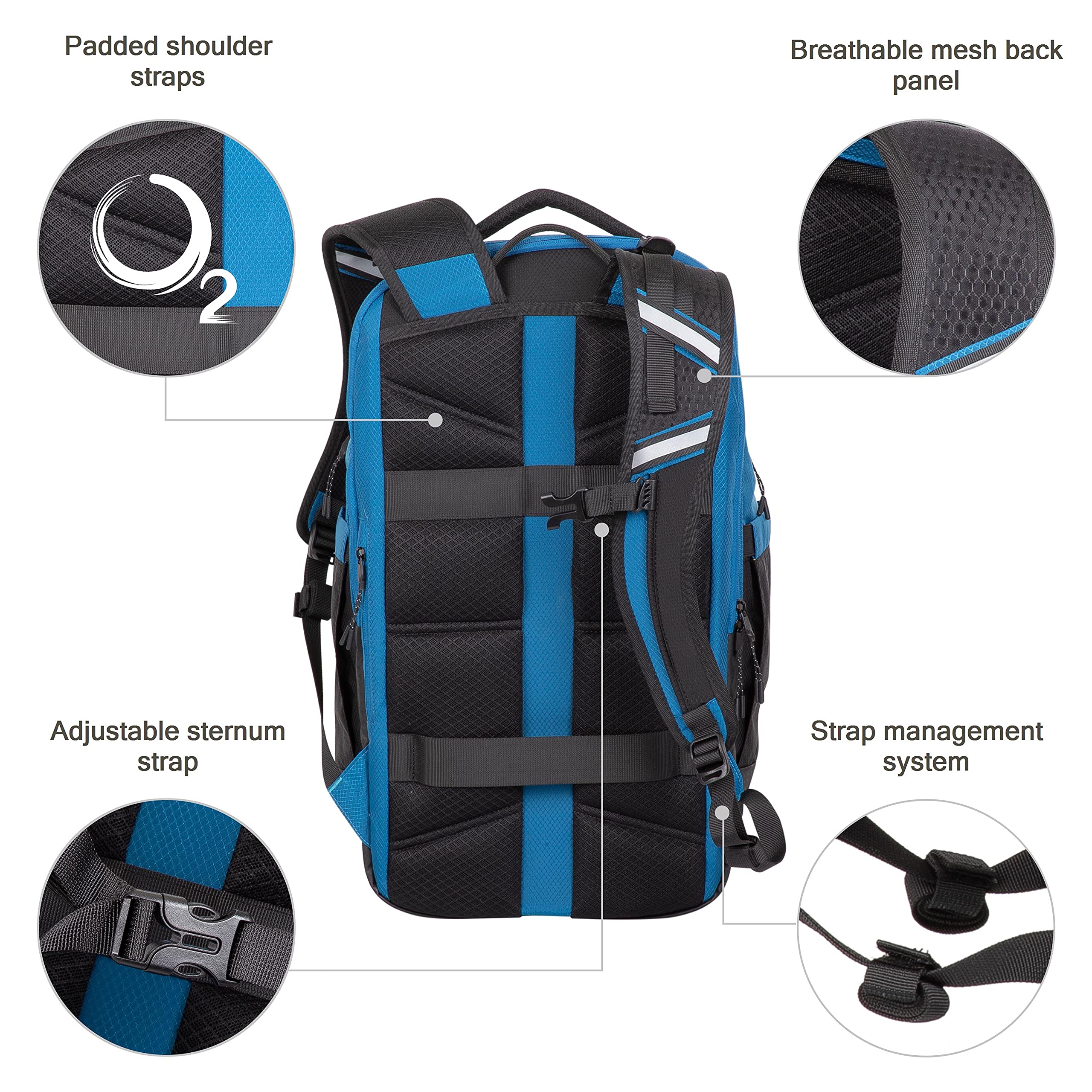 RIVACASE Ipanema Laptop-Rucksack 17,3 Zoll Blau-Schwarz