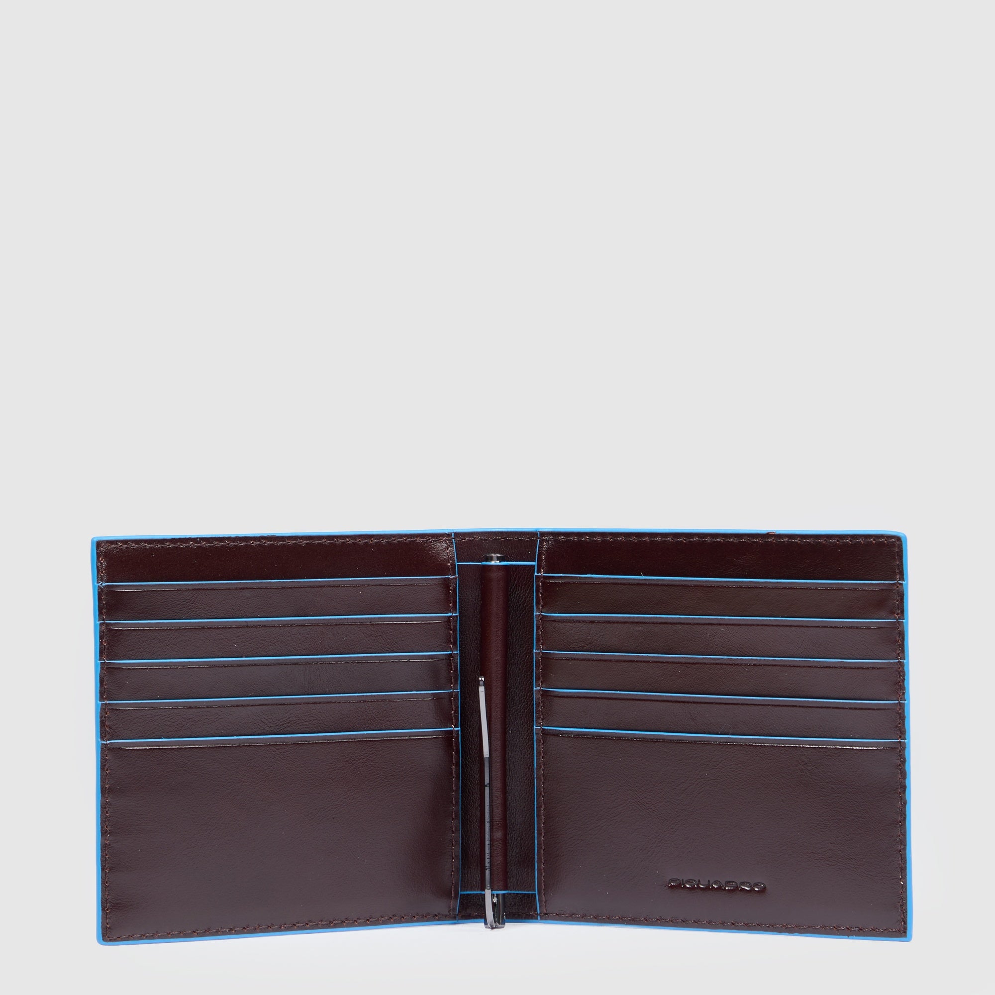 Piquadro Blue Square Geldbörse Herren Leder Schwarz Klammer