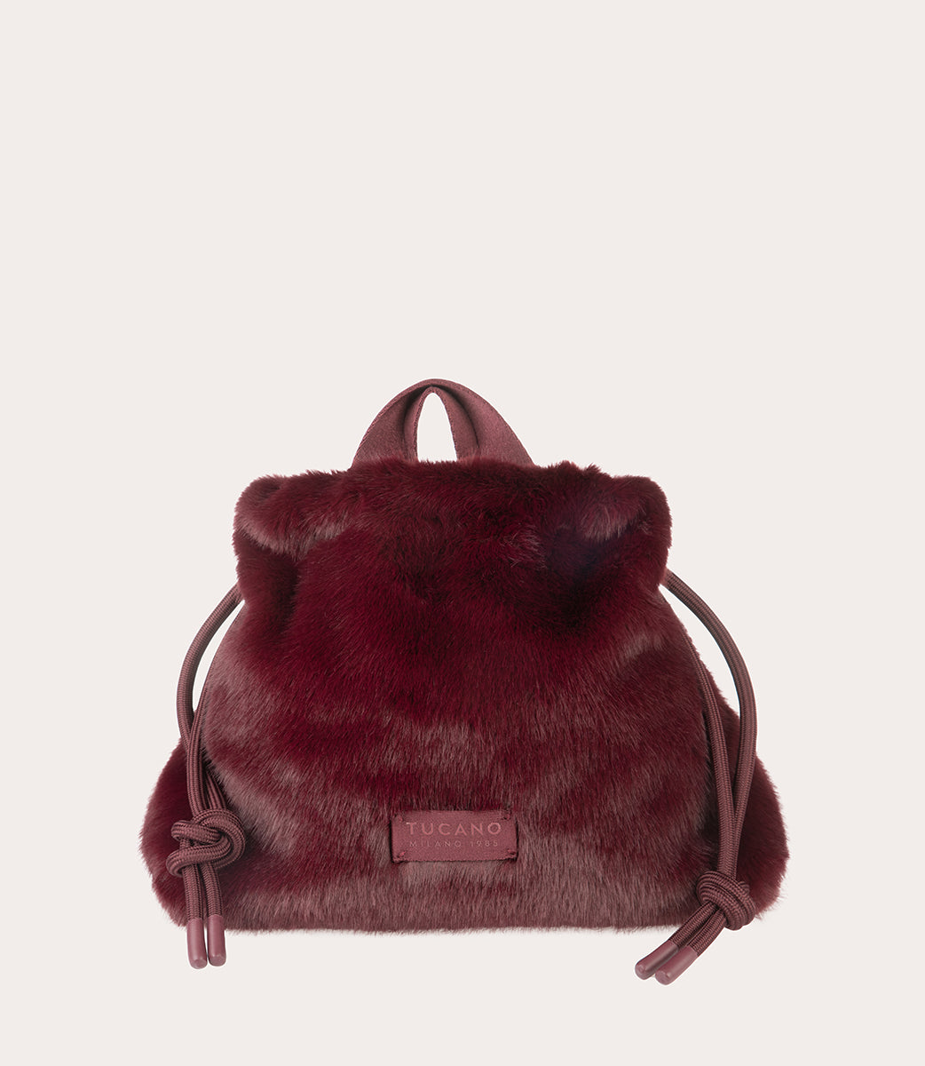 Tucano Nina Fur Beautybag Schwarz Plüsch Kordelzug
