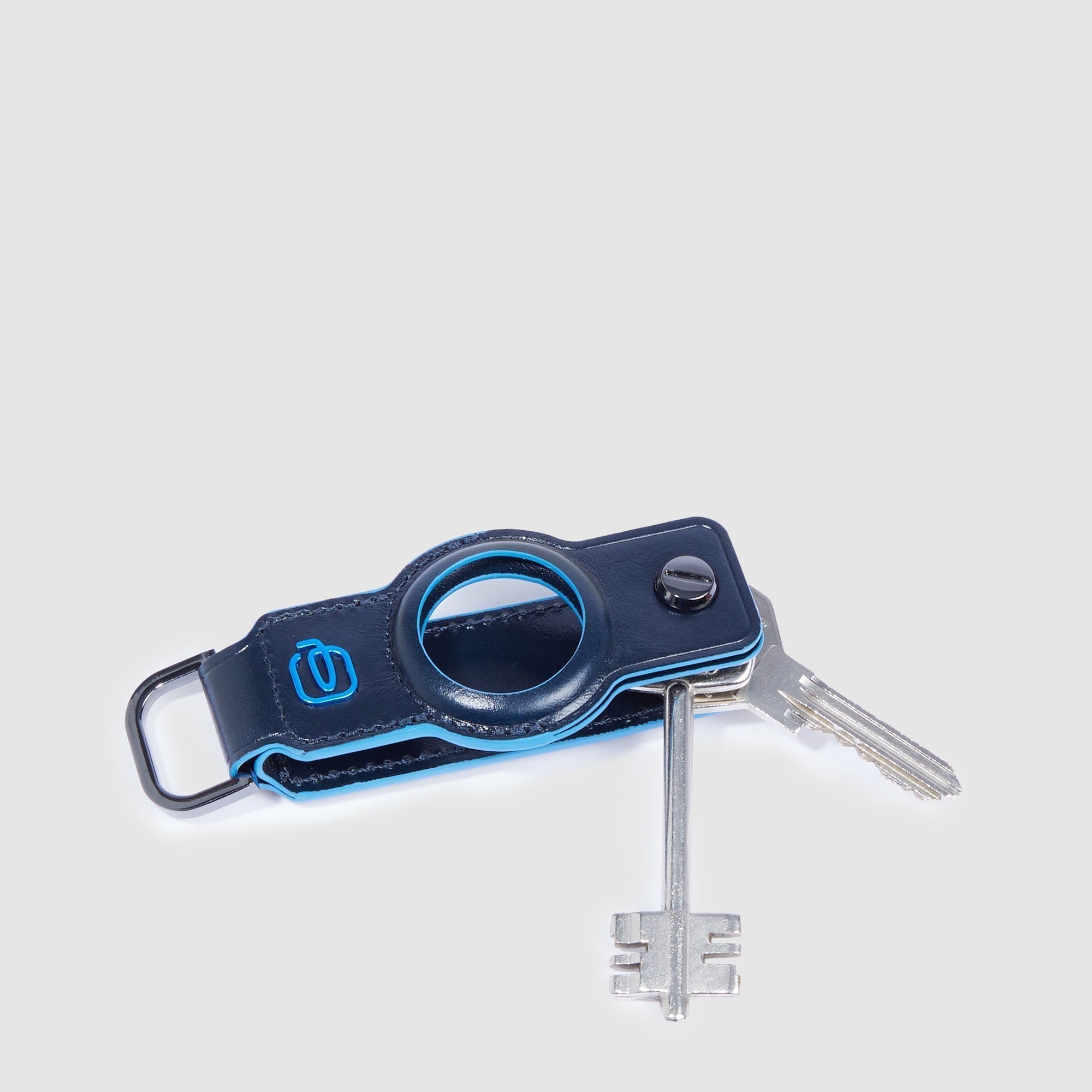 Piquadro Connequ Schlüsselanhänger Leder AirTag Blau