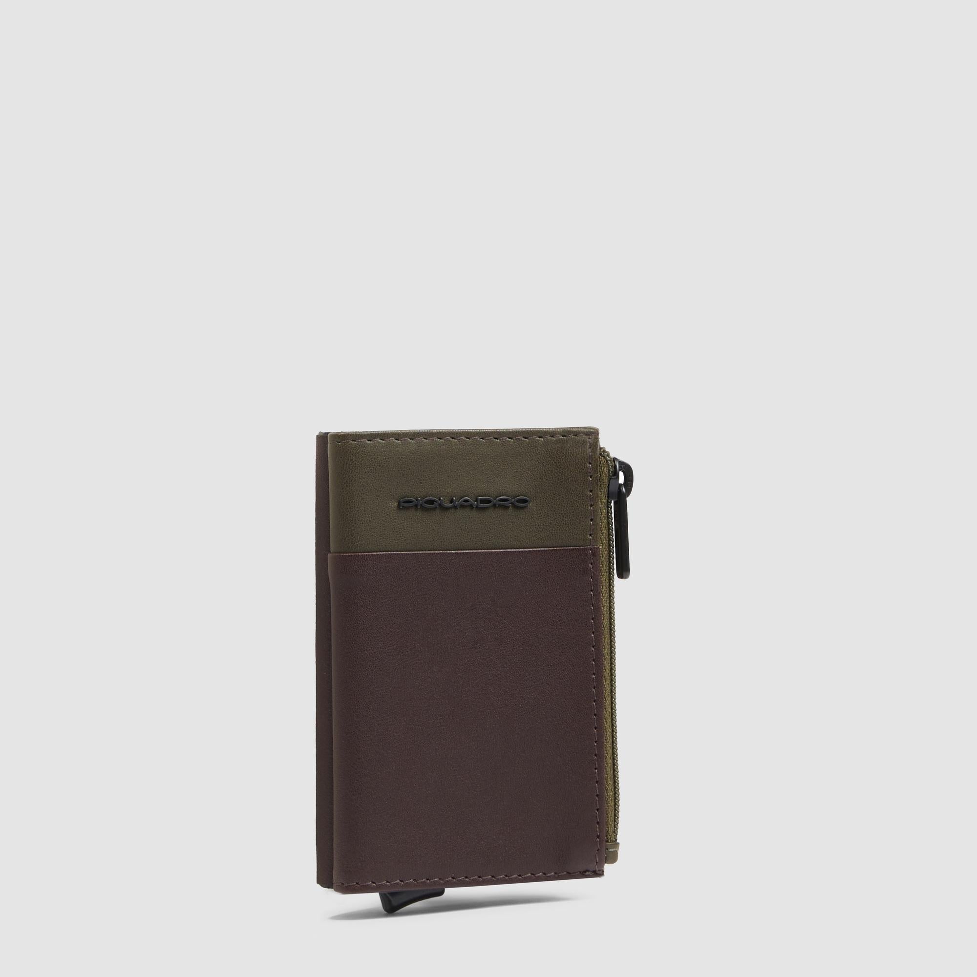 Piquadro Black Square Geldbörse Automatisch Leder Blau
