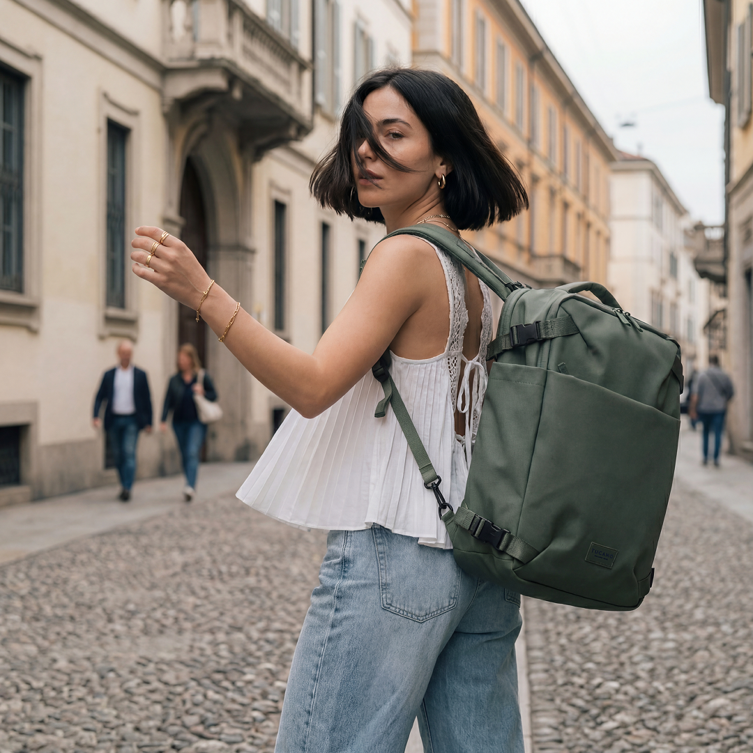 Tucano Tugò Dry Kabinenrucksack 15.6 Zoll Grün Wasserdicht