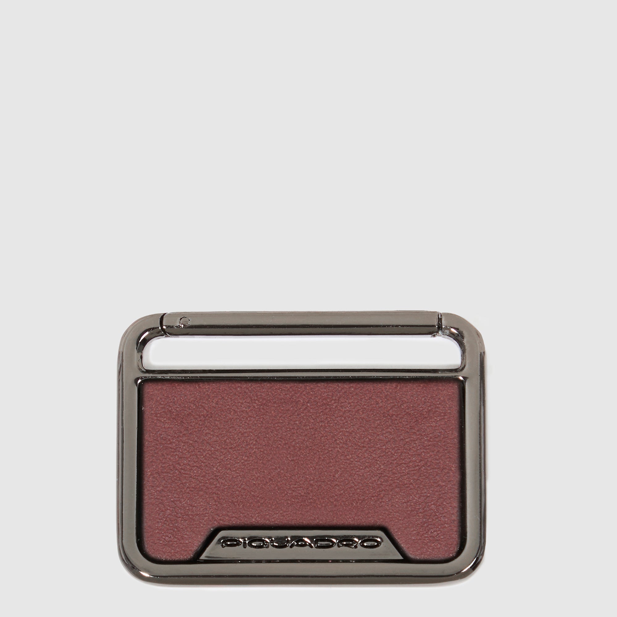 Piquadro Brief Monogram Plate Anhänger Gunmetal Leder