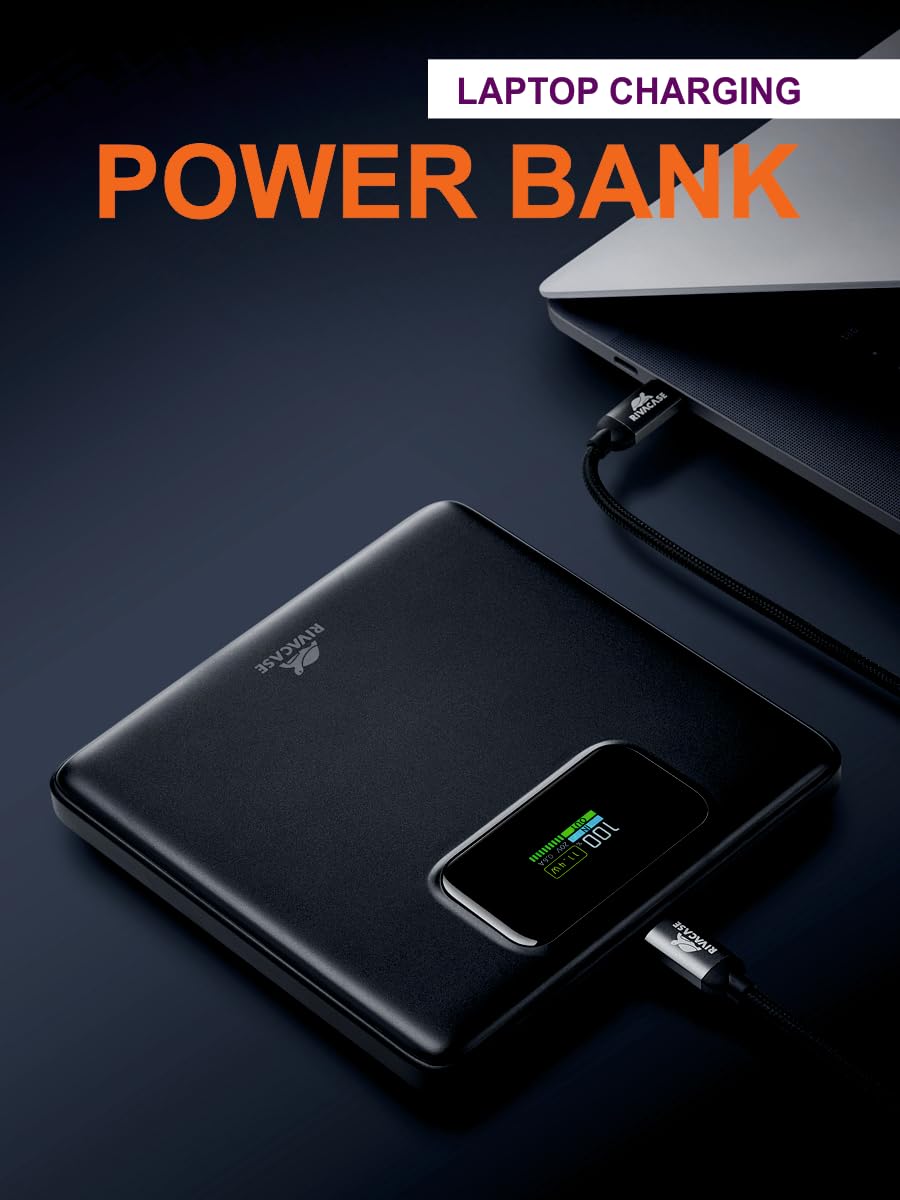 RIVACASE RIVAPOWER VA1090 Powerbank 20000 mAh 100W Schwarz