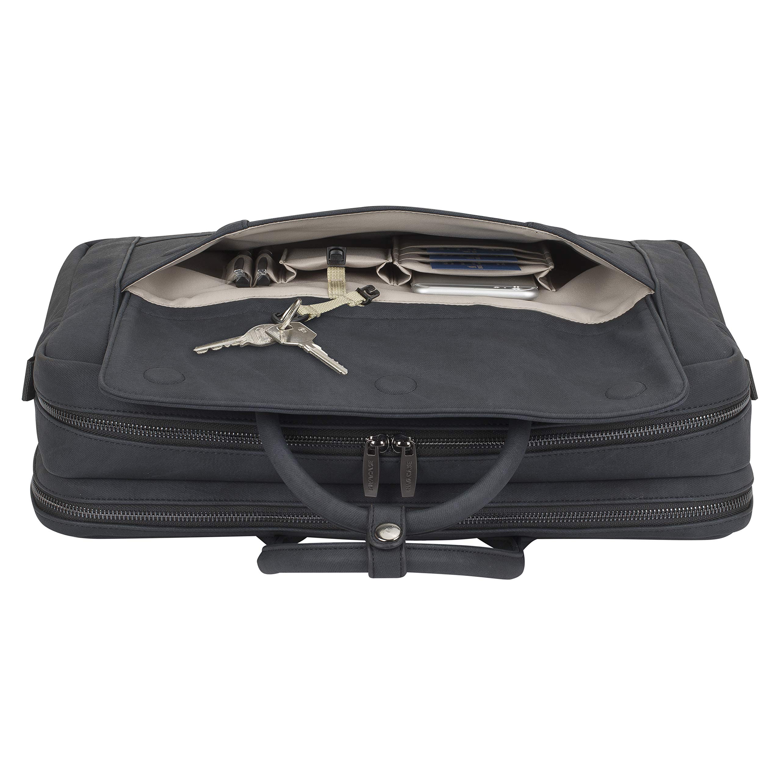 RIVACASE Regent Notebooktasche 16 Zoll Schwarz Kunstleder