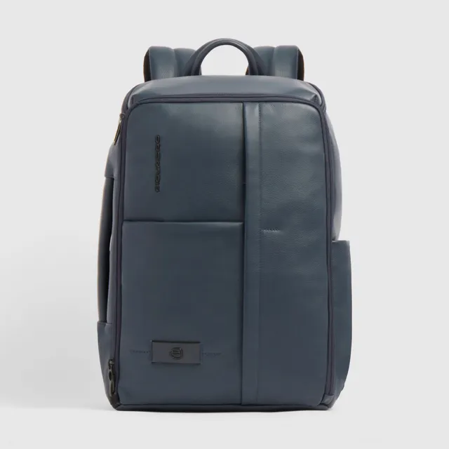 Piquadro Black Square Rucksack Leder 15,6 Zoll Schwarz