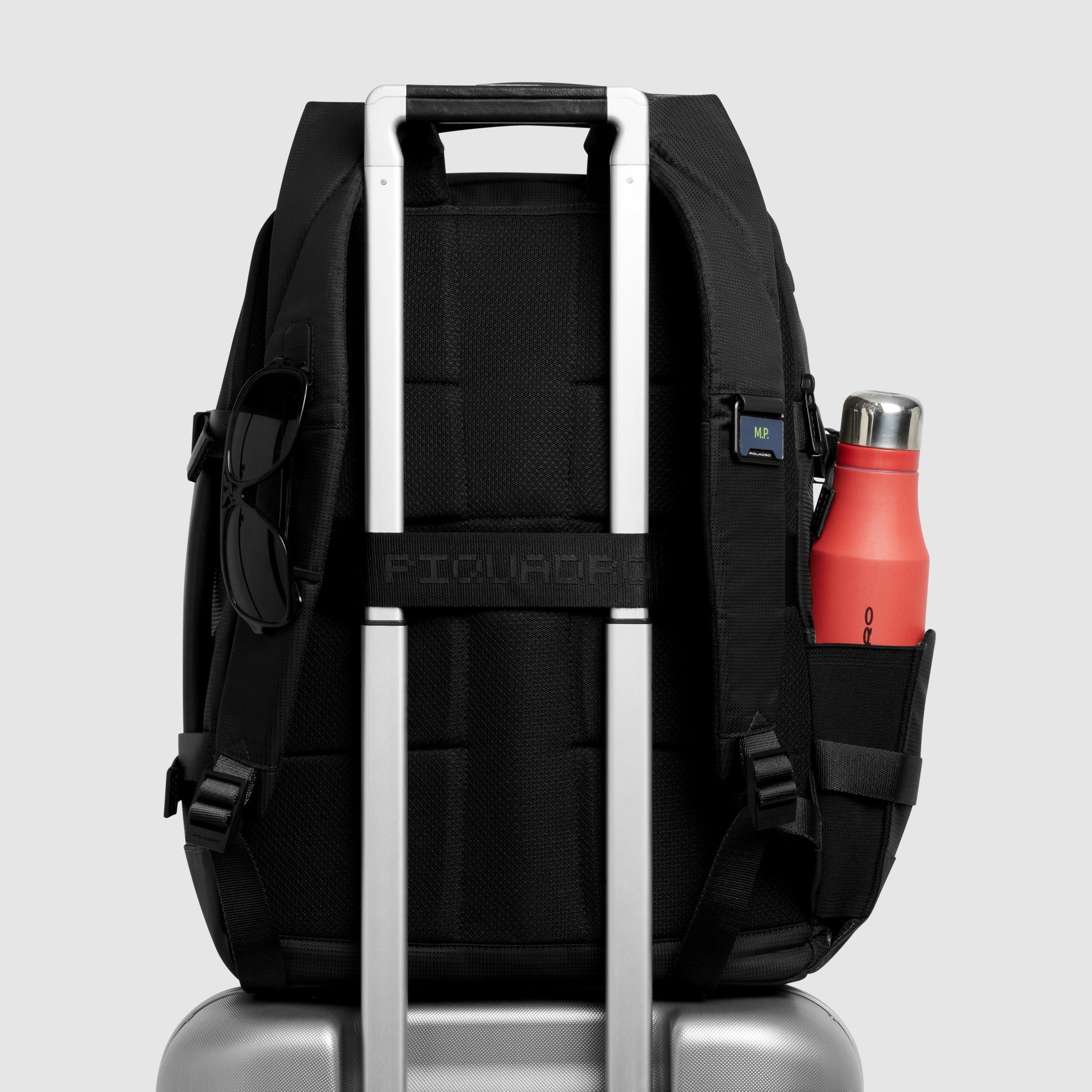 Piquadro Black Square Rucksack 15,6 Zoll Grün Stoff