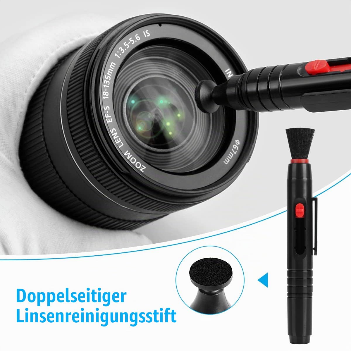 ARVOK Travel Kamera Reinigungsset 32-tlg mit Tasche Blasebalg