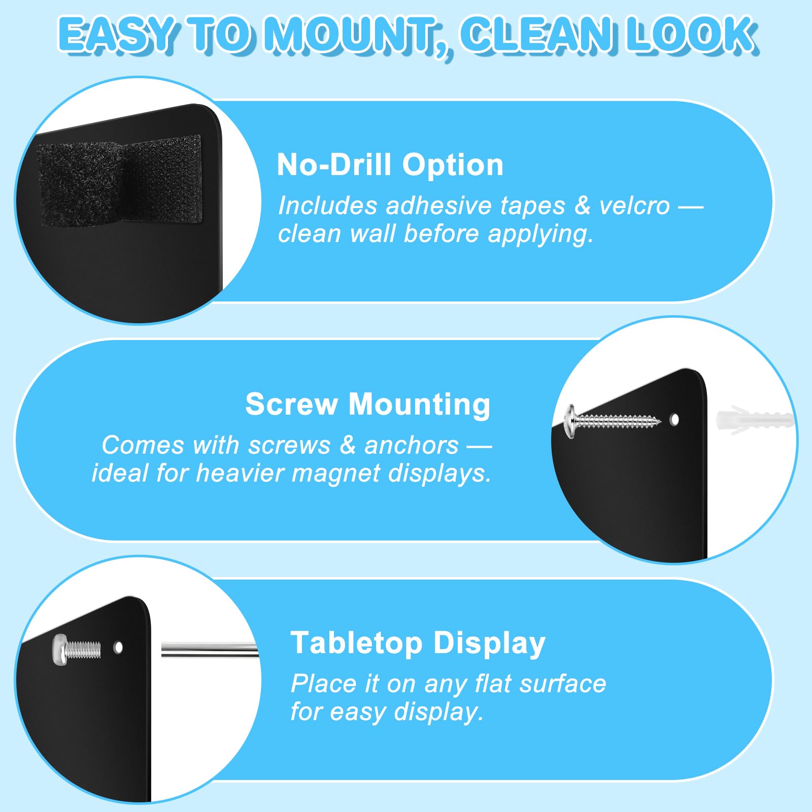 Arvok Travel Accessories Magnettafel 2er Set Schwarz 43,4cm
