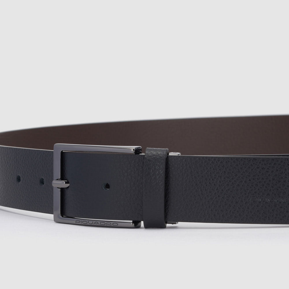 Piquadro Blue Square Wendegürtel Herren Leder schwarz-blau